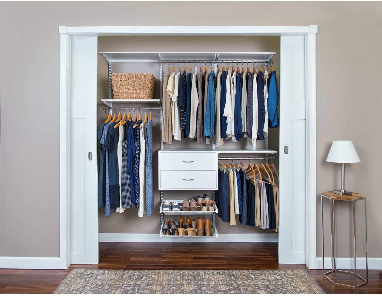 Organized Living freedomRail Adjustable Closet Organizer Kit, 72"- 76",White