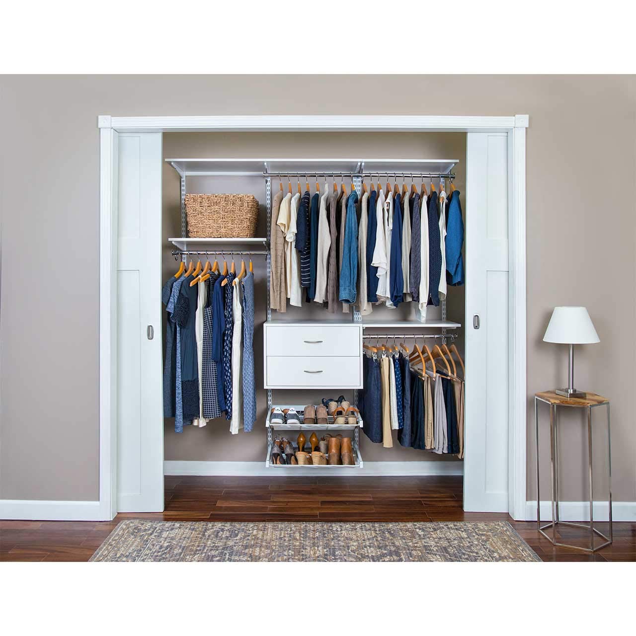 Organized Living freedomRail Adjustable Closet Organizer Kit, 72"- 76",White