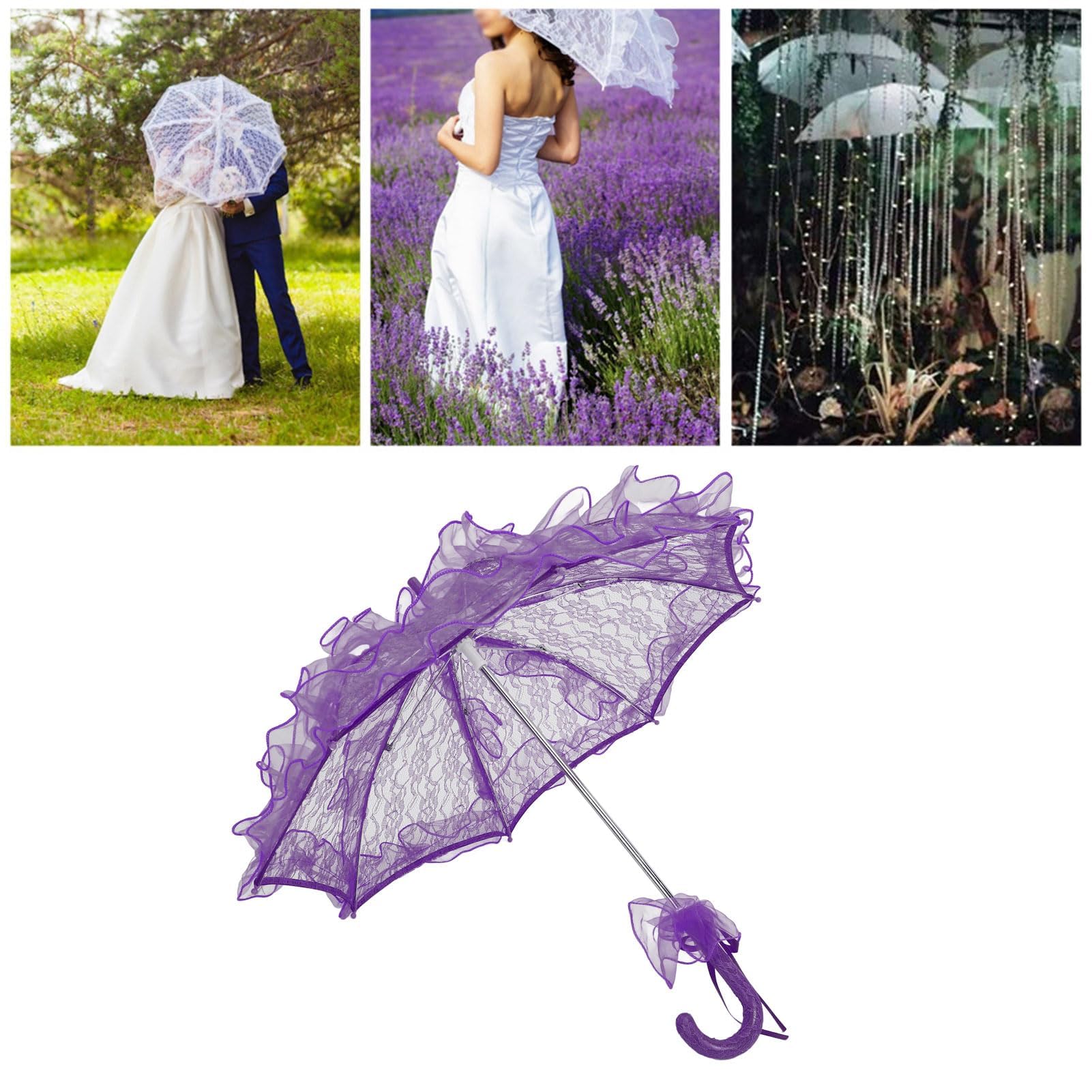 Luqeeg Lace Parasol - Vintage Lace Photography Prop Umbrella for Flower Girls, Weddings & Decorative Use