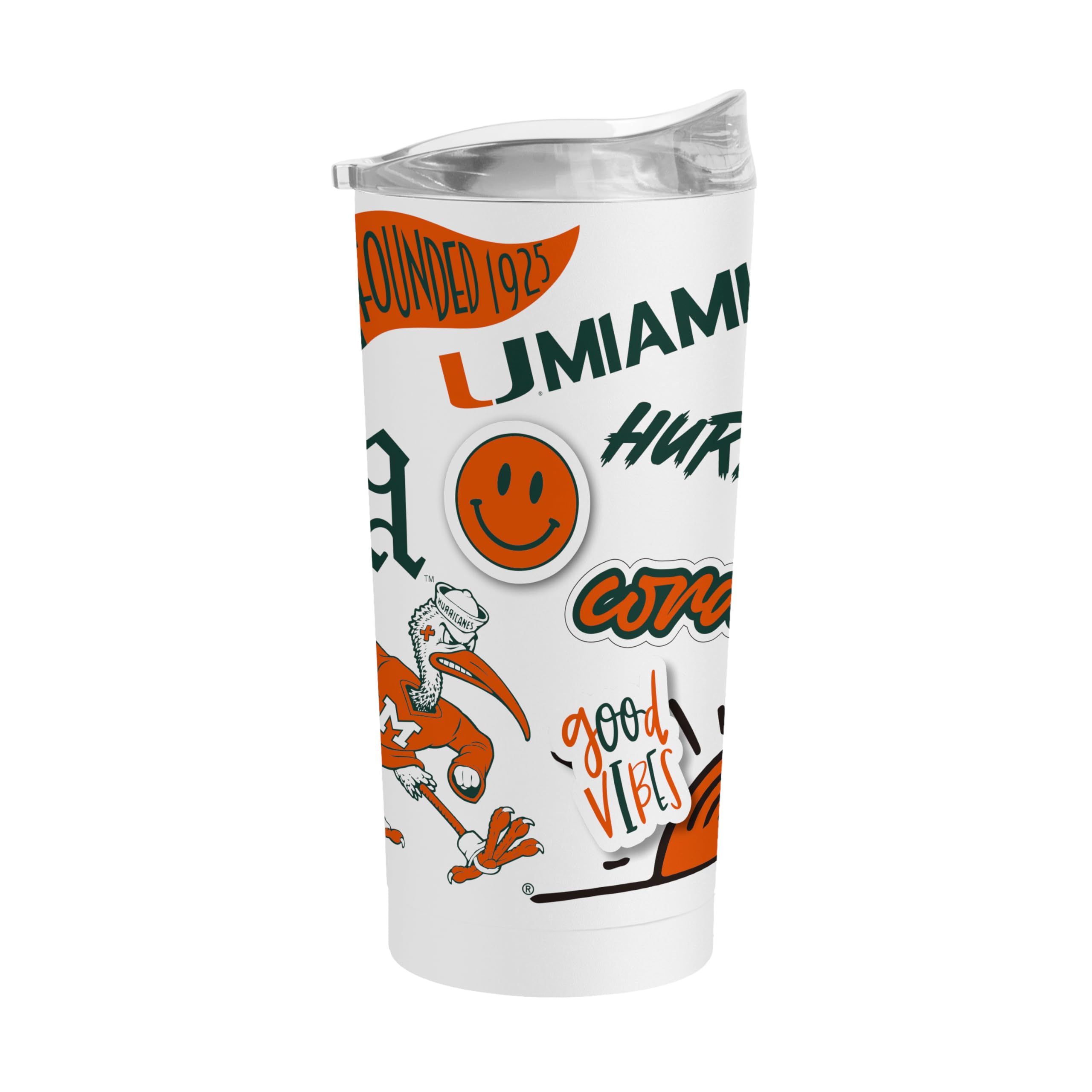 Logo Brands NCAA Native Icons 20 oz Stainless Steel Tumbler – Double Wall Vacuum Insulated