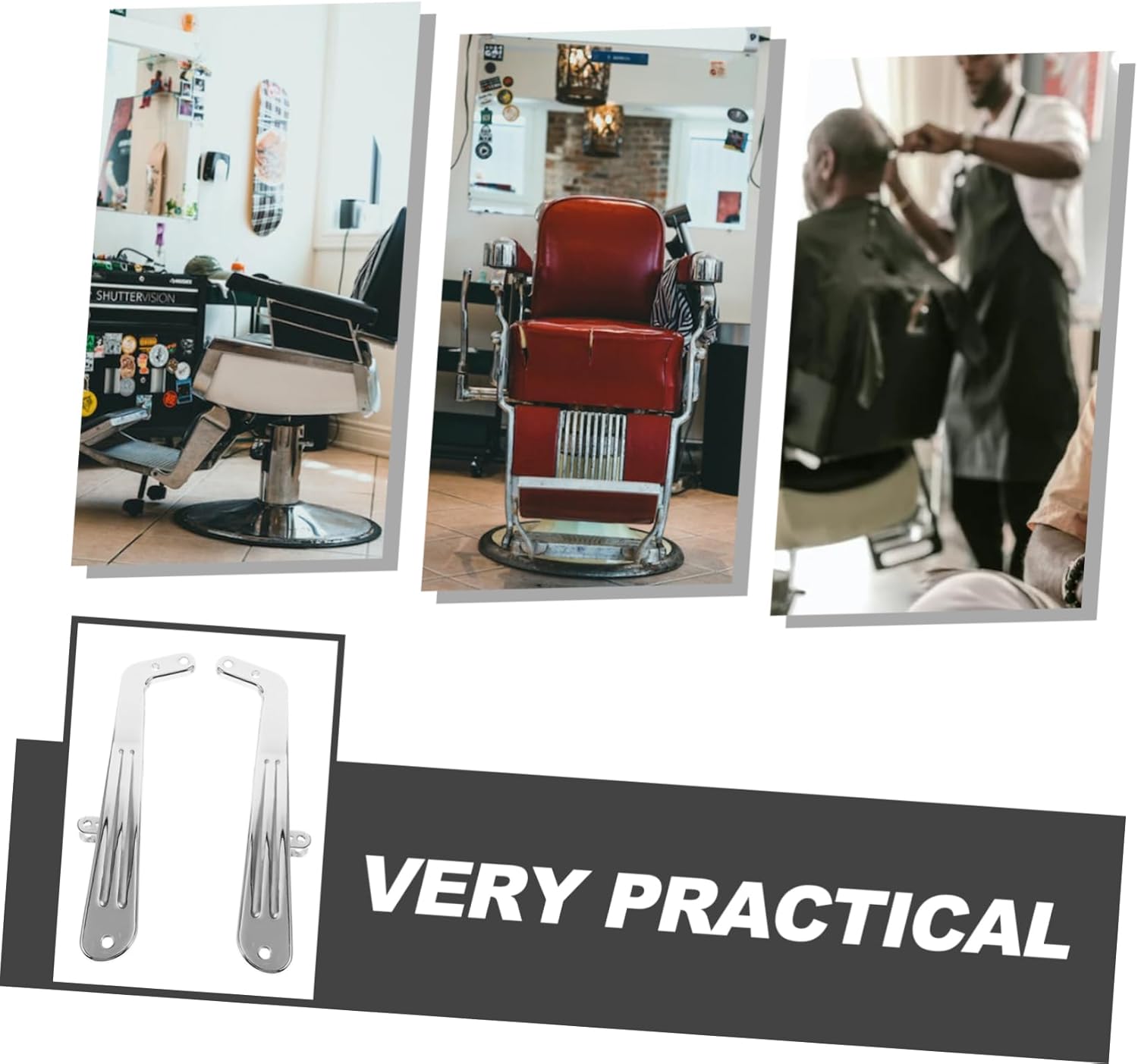 2pcs Ergonomic Armrests for Hairdressing Chairs Daily Use Arm Rest Replacements Electroplated Finish for Barber Shops and Styling Salons