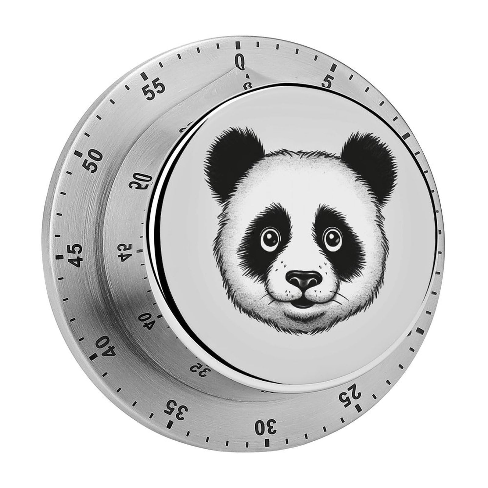 Anime Panda Face Kitchen Timer Chef Cooking Timers Clock with Loud Alarm Exquisite Stainless Steel Mechanical
