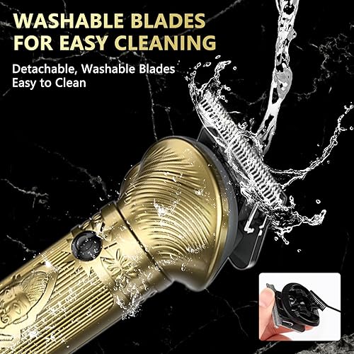 Miniatura 4 de AMULISS Recortadora de barba para hombres, kit de aseo de barba para hombres, cortadora de pelo impermeable para bigote, cuerpo, facial, corte de