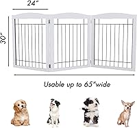 Vista 3 de PAWLAND Puerta extra ancha para perros para la casa, puerta, escaleras, puerta plegable independiente de alambre para mascotas, valla de seguridad