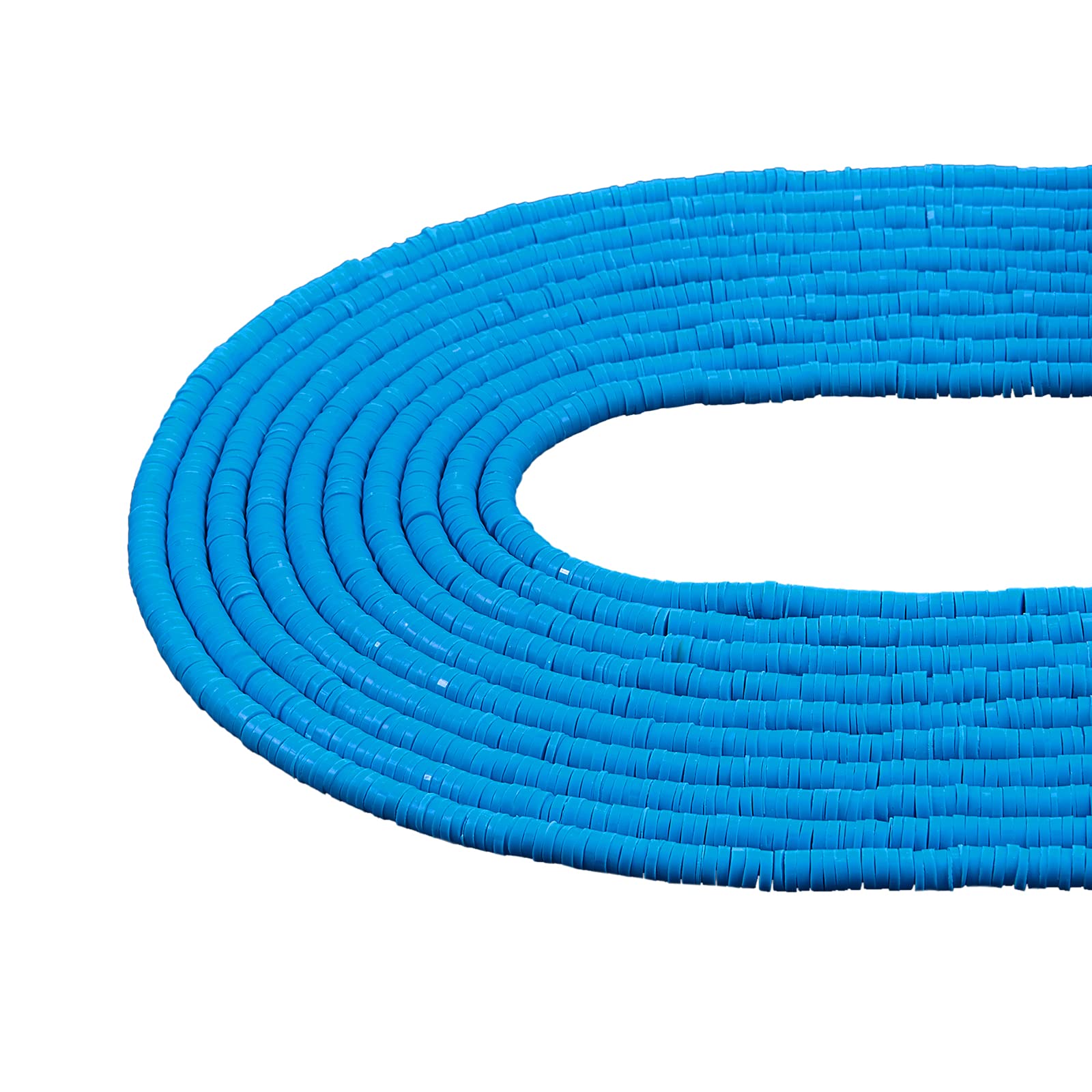 Photo 1 of 2 SETS - Ornaland 10 Strands 8mm Handmade Polymer Clay Beads Flat Round Disc Bead Vinyl Disc Heishi Bead for Bracelets Making (Dodger Blue) 8mm Dodger Blue; AND, Ornaland 10 Strands 8mm Handmade Polymer Clay Beads Flat Round Disc Bead Vinyl Disc Heishi Be