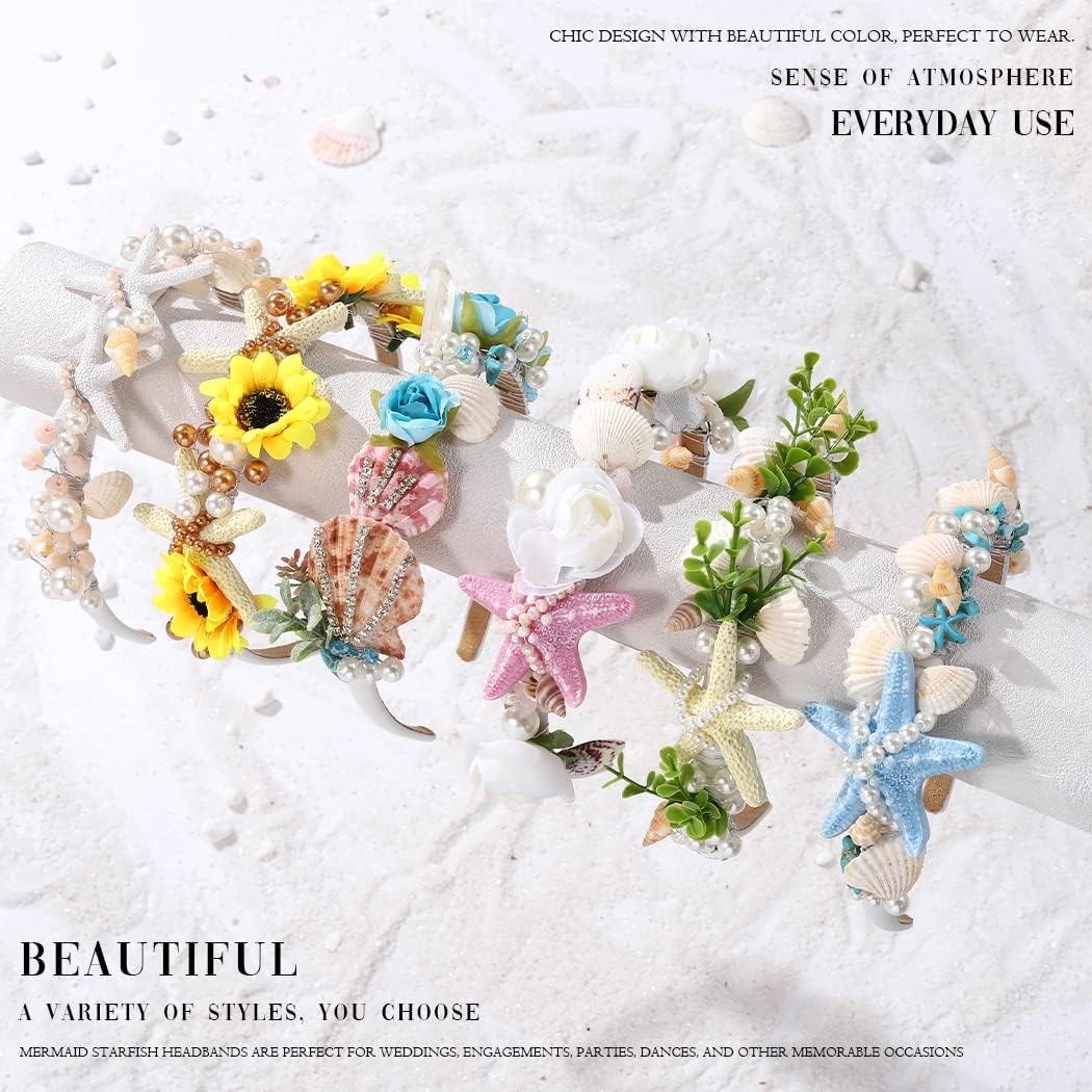 JAKAWIN Mermaid Headband Seashell Headpiece Under the Sea Hair Accessories for Women - Image 4