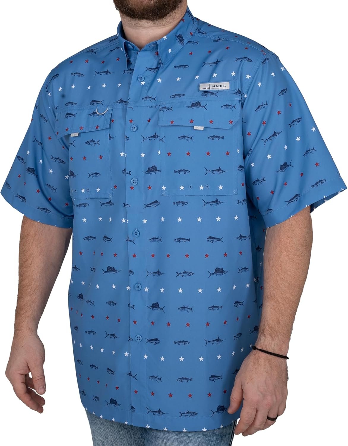 HABIT Men’s Fourche Mountain Short Sleeve River Guide Fishing Shirt - UPF 40+ UV Protection - Image 2