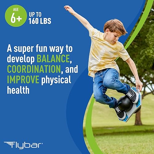 Miniatura 6 de Flybar Pogo - Pelota de truco para niños, tabla de rebote de equilibrio con cubierta antideslizante, bomba incluida, juguetes para interiores