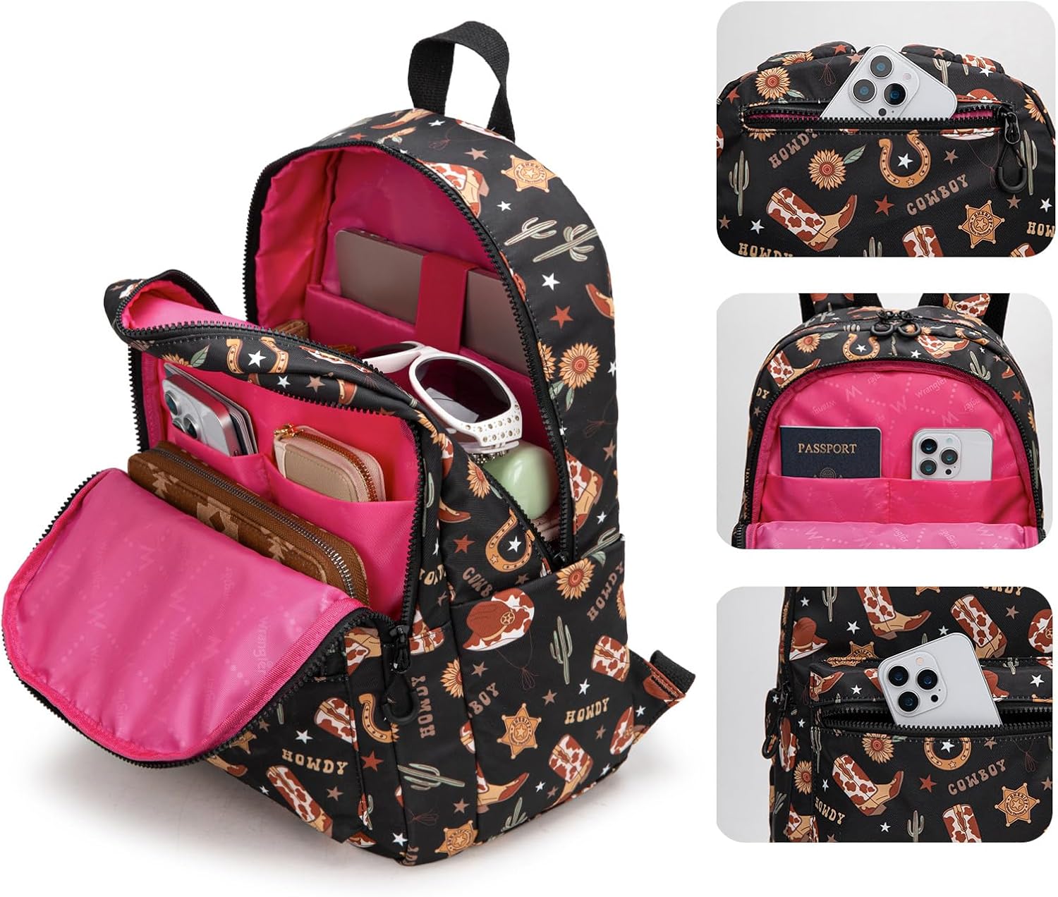 Montana West x Wrangler Western Backpack for Women Aztec Backpack Purse Lightweight Womens Travel Bag - Image 4