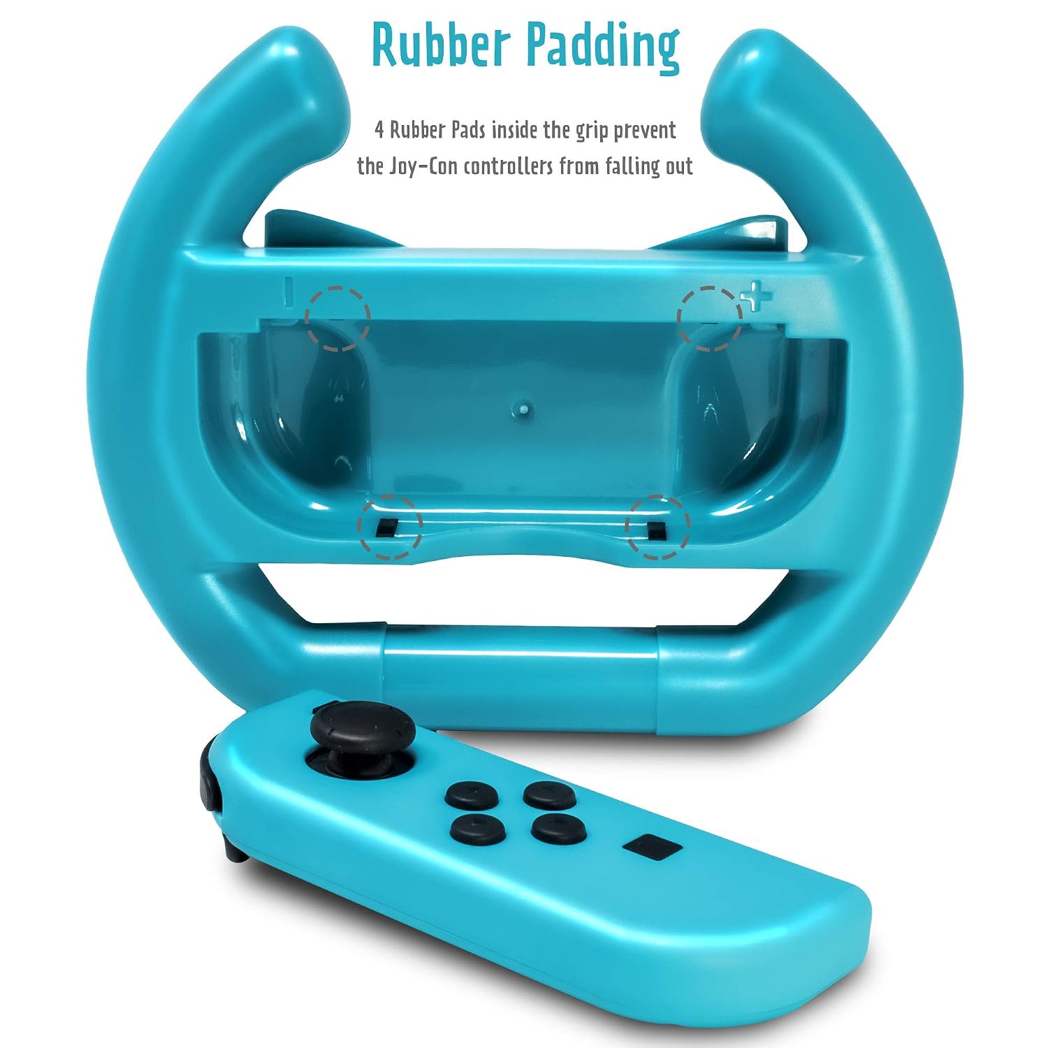 ADZ 2 x Switch Steering Wheel Compatible with Nintendo Switch JoyCon and Mario Kart Switch (Red/Blue)