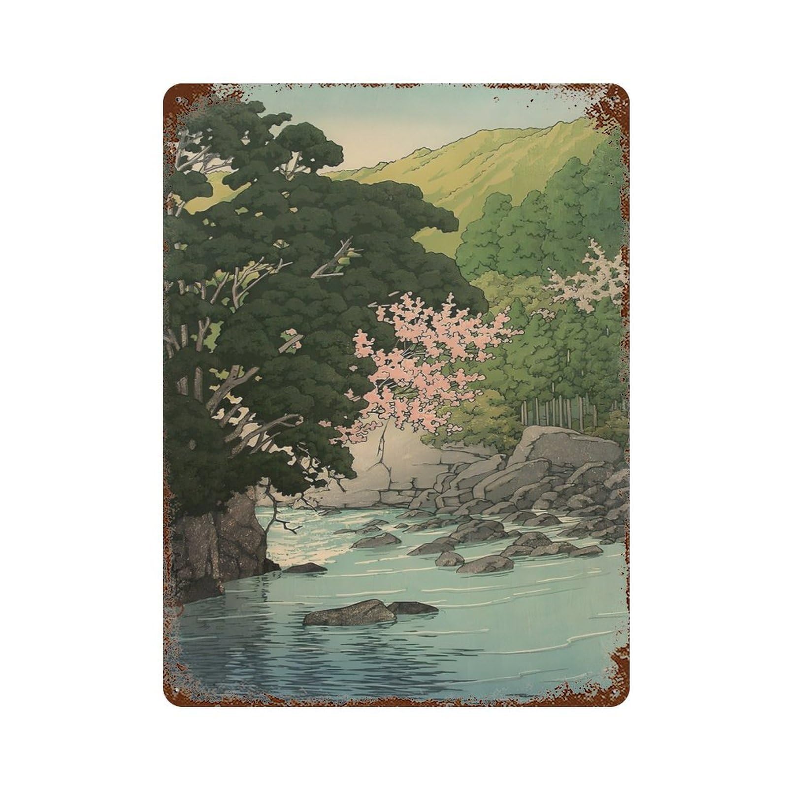 xiaoxiaoshen Hasui Kawase (2) Wall Decor Art Metal Tin Poster Modern Home Decor Art Home Bar Shop Decorations Vintage Sign 40x30cm