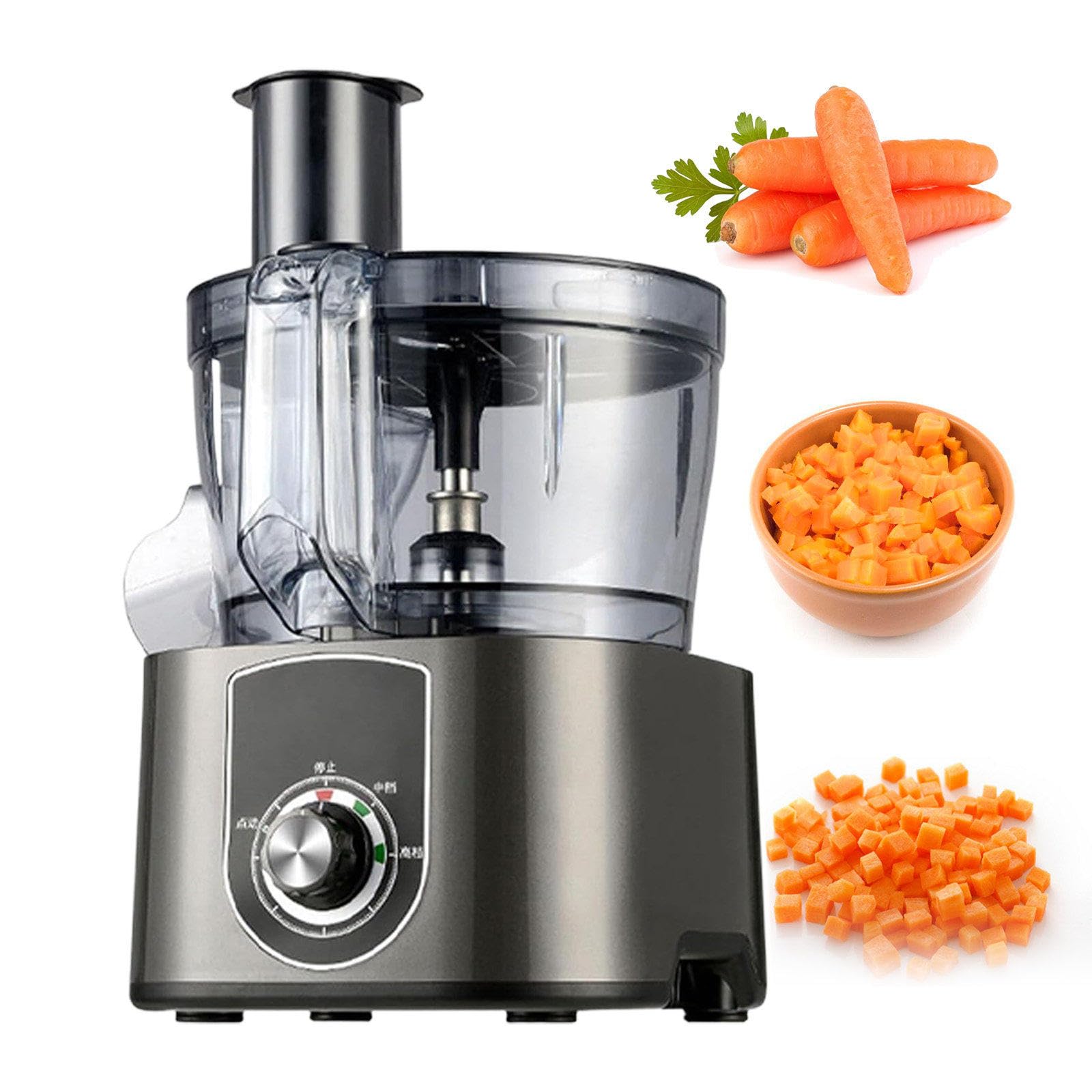 Tritatutto per verdure, tritatutto automatico, con regolazione a 2 velocità, scivolo e spintore per panetterie, ristoranti, bar, ideale per cipolle e patate