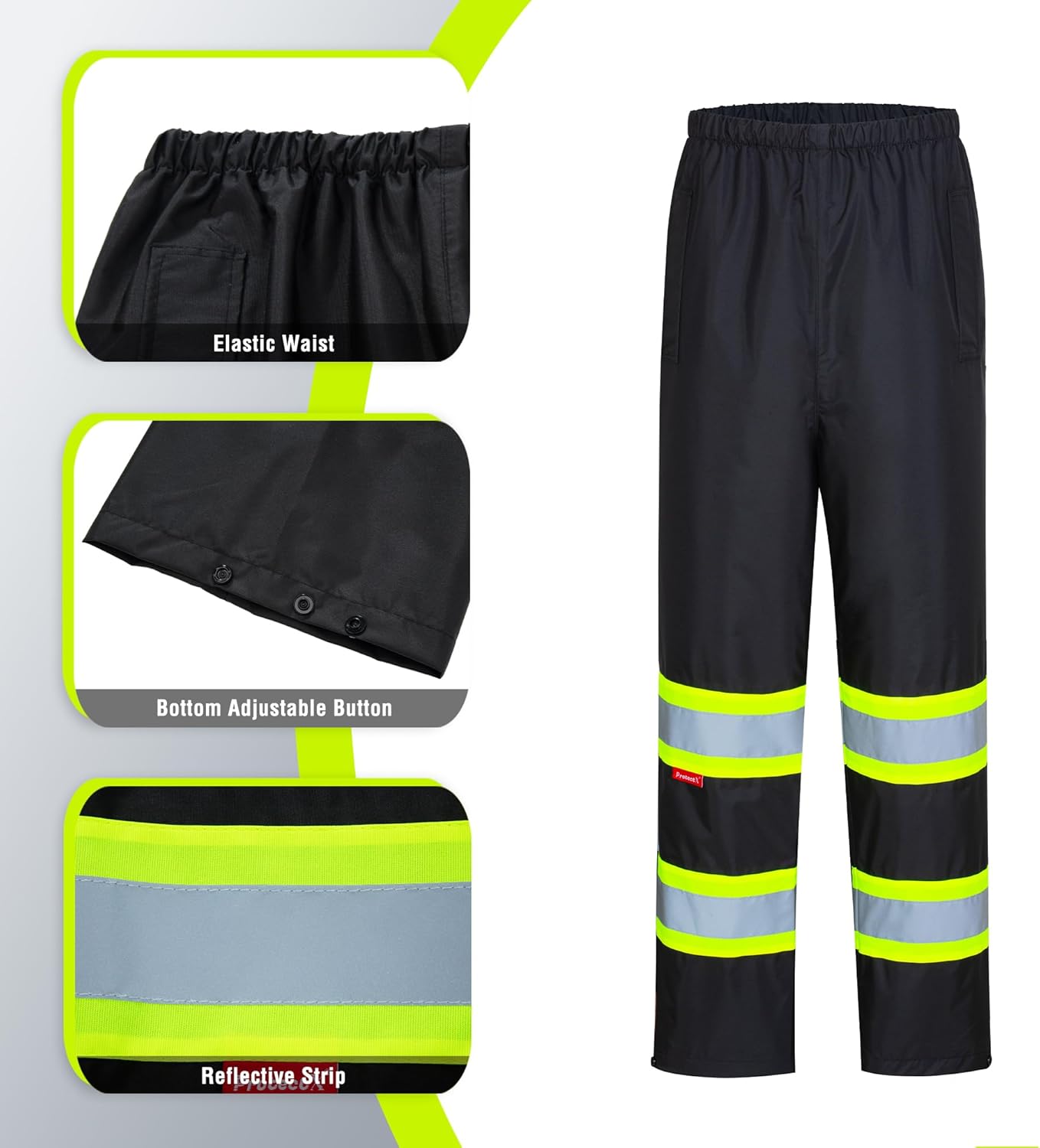 ProtectX High Visibility Waterproof Rain Gear for Men and Women, Hi Vis Reflective Safety Rain Jacket and Pant Suits Workwear - Image 4