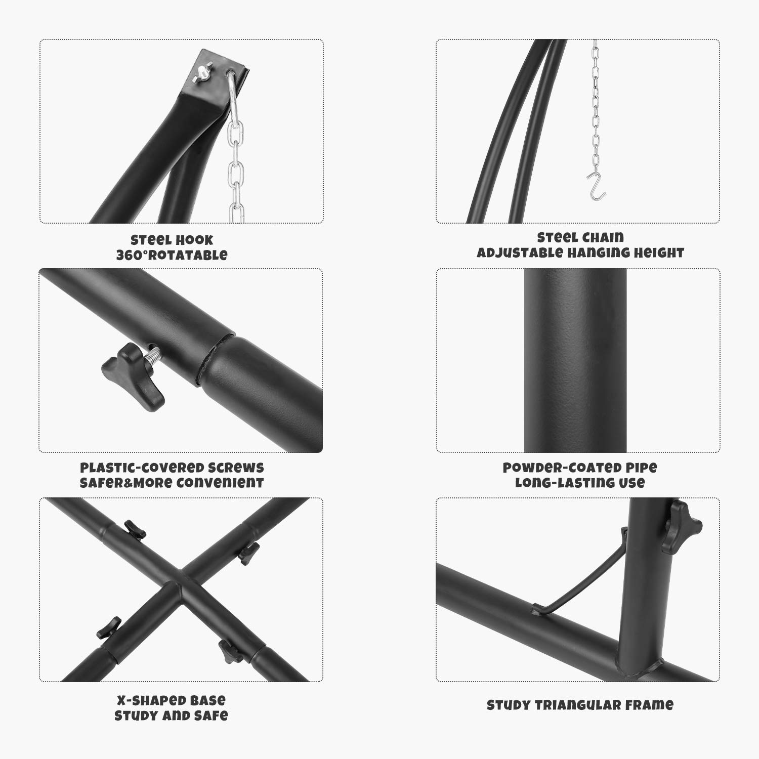 Buy OKVAC CType Hammock Chair Stand HeavyDuty Solid Metal Hanging