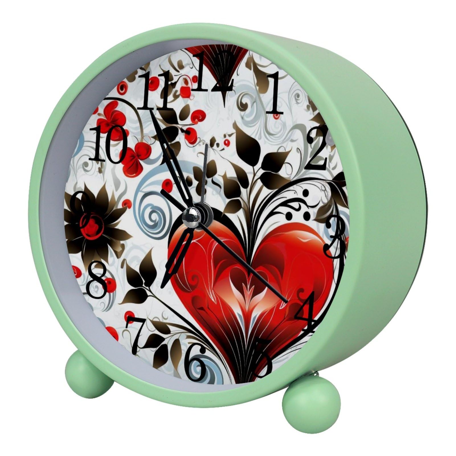 etoenbrc Battery Operated Clock Slient Plastic Table Clock Battery Operated Bedside Alarm Clock with Light for Bedroom Living Room(Color205)