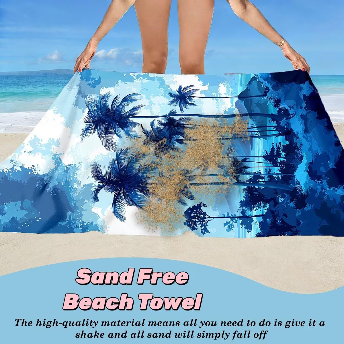 Toalla Playa 80x160 cm, Toalla Gimnasio Microfibra Secado Rapido, Juego de 2 Antiarena Toallas de Playa, Ligera Compacta Toallas Microfibra Grande para Viaje, Regalo Hombre Regalo Mujer (Árbol) -4325