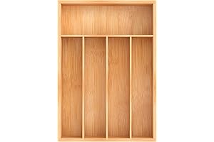 Bamboo Utensil Drawer Organizer - The Eco-Friendly Kitchen Essential for a Clutter-Free Drawer