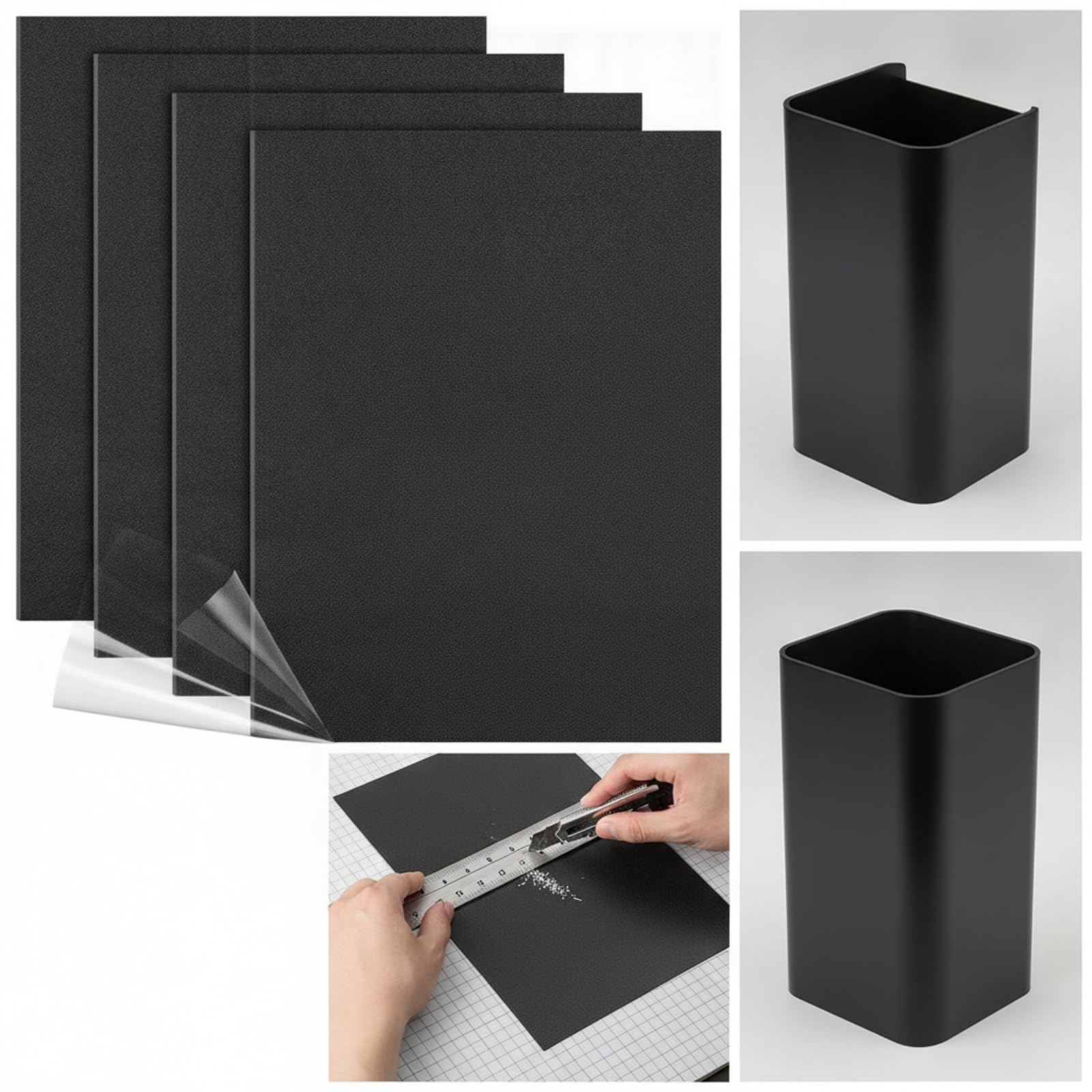 4 Stück Kunststoffplatte thermoformbar Kunststoffplatte Plastikplatte für Modellbau, Schwarz