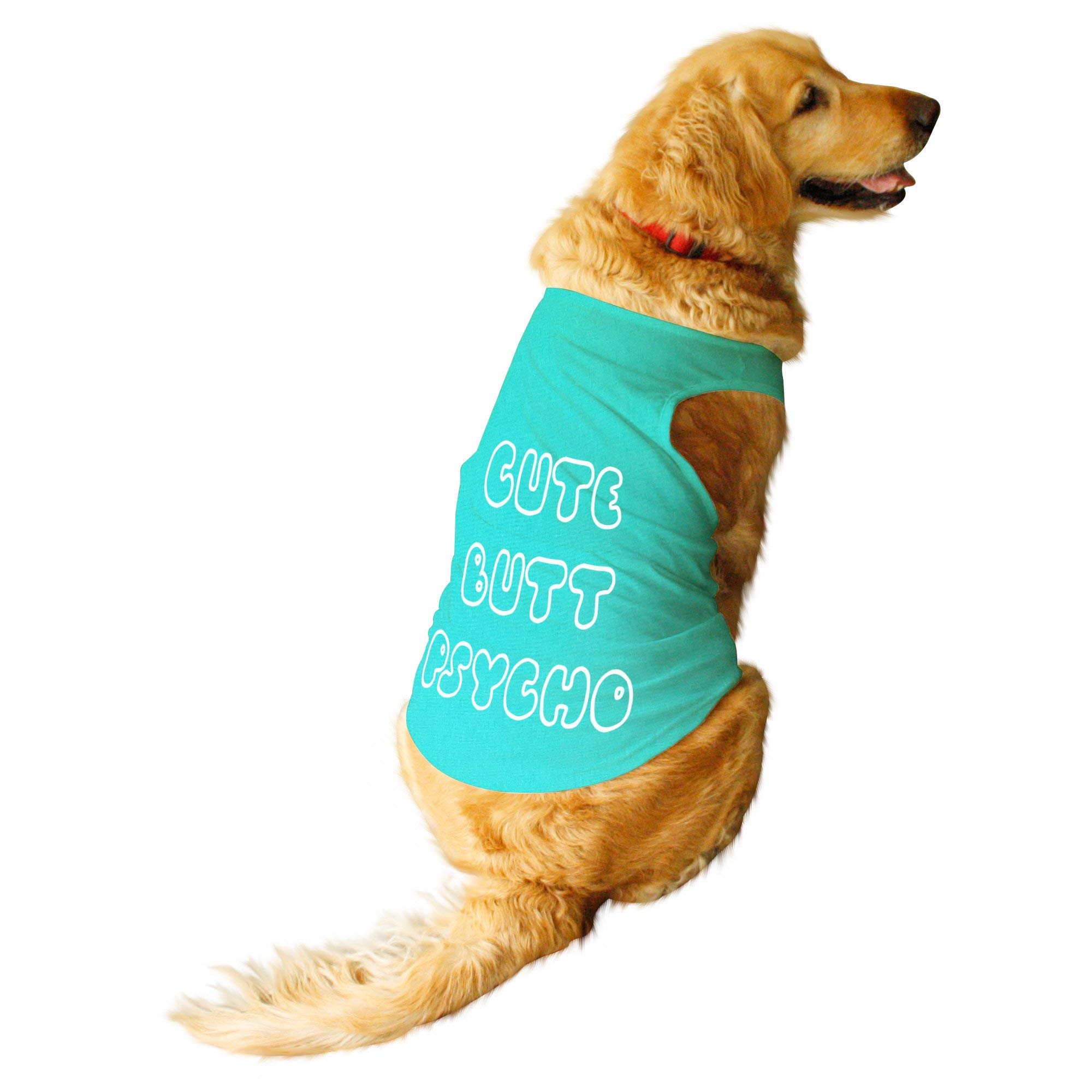 Ruse Pet Cute Butt Psycho Round Neck Sleeveless Vest Tank T-Shirt/Tees for Dog Clothes Summer Apparel.Aqua Green/Size:-/X-Large (Full Grown Retrievers, Labs etc.) (B08Z8FBH5D) Amazon Price History, Amazon Price Tracker