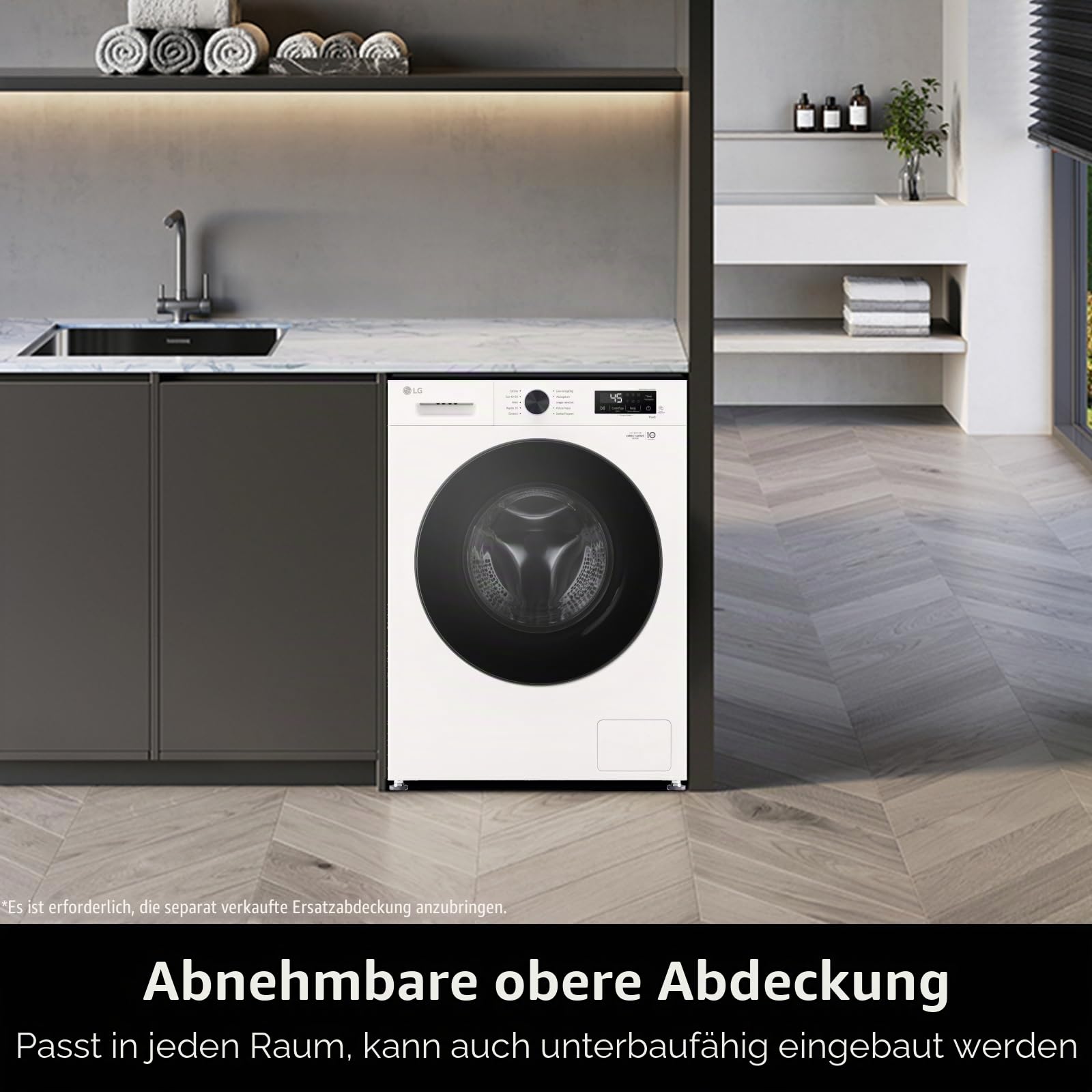 LG W4NX1095NWB Waschtrockner 9/5 kg, Serie X1, Klasse A/E, Waschmaschine, 1400 Umdrehungen, WLAN, 6-Motion Direct Drive, abnehmbare Oberseite, Dampf Allergy Care, freistehend, Weiß