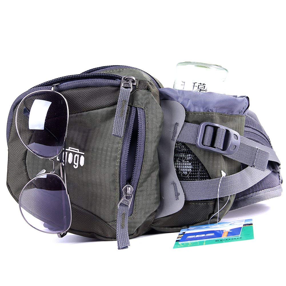 EGOGO Viaggi Sport Pack Fanny Pack Barbone Marsupio Escursionismo Borsa con Porta Bottiglia d'Acqua S2209