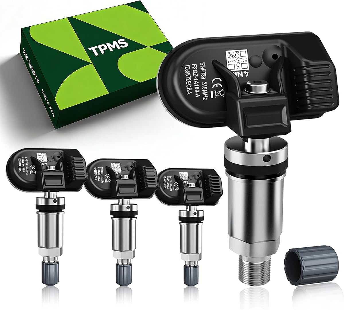 TPMS(Tire Pressure Sensor) Pre-Programmed with Ford F150/Explorer (4PCS) | 315Mhz TPMS Compatible With Ford F150 2015-2024|Explorer 2015-2024/OE#F2GZ1A189A,FR3Z1A189A(Set of 4)