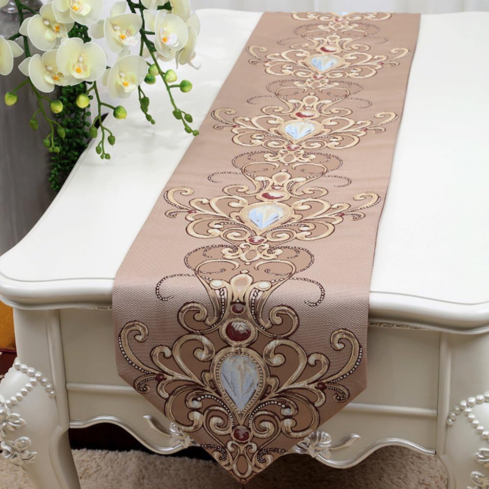 European And American Luxury Table Runner Fashion Simple Long Table Cloth Tea Table Towel-D 33x300cm(13x118inch)