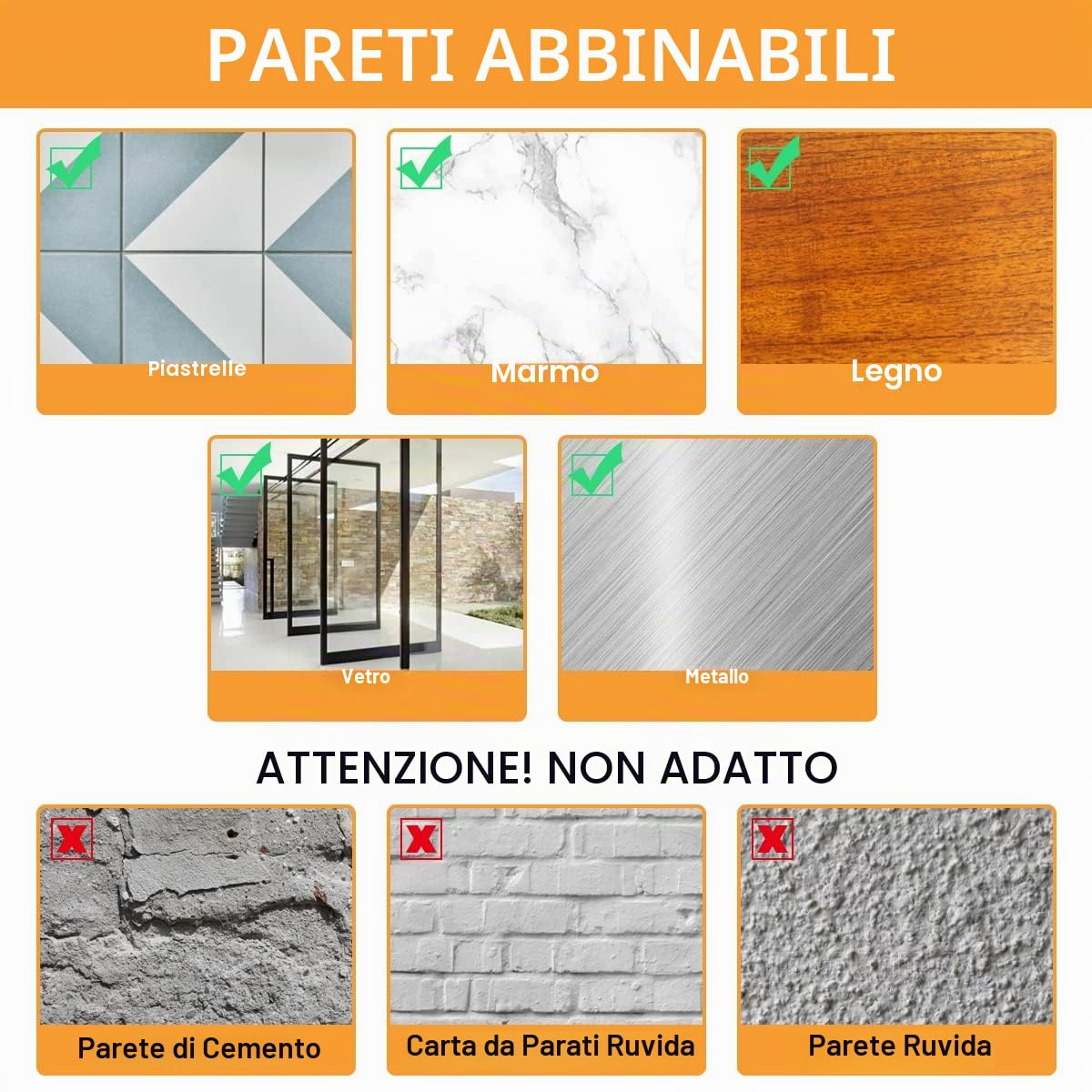 Ganci autoadesivi trasparenti 30 pezzi carico massimo 5 kg per quadri poster foto