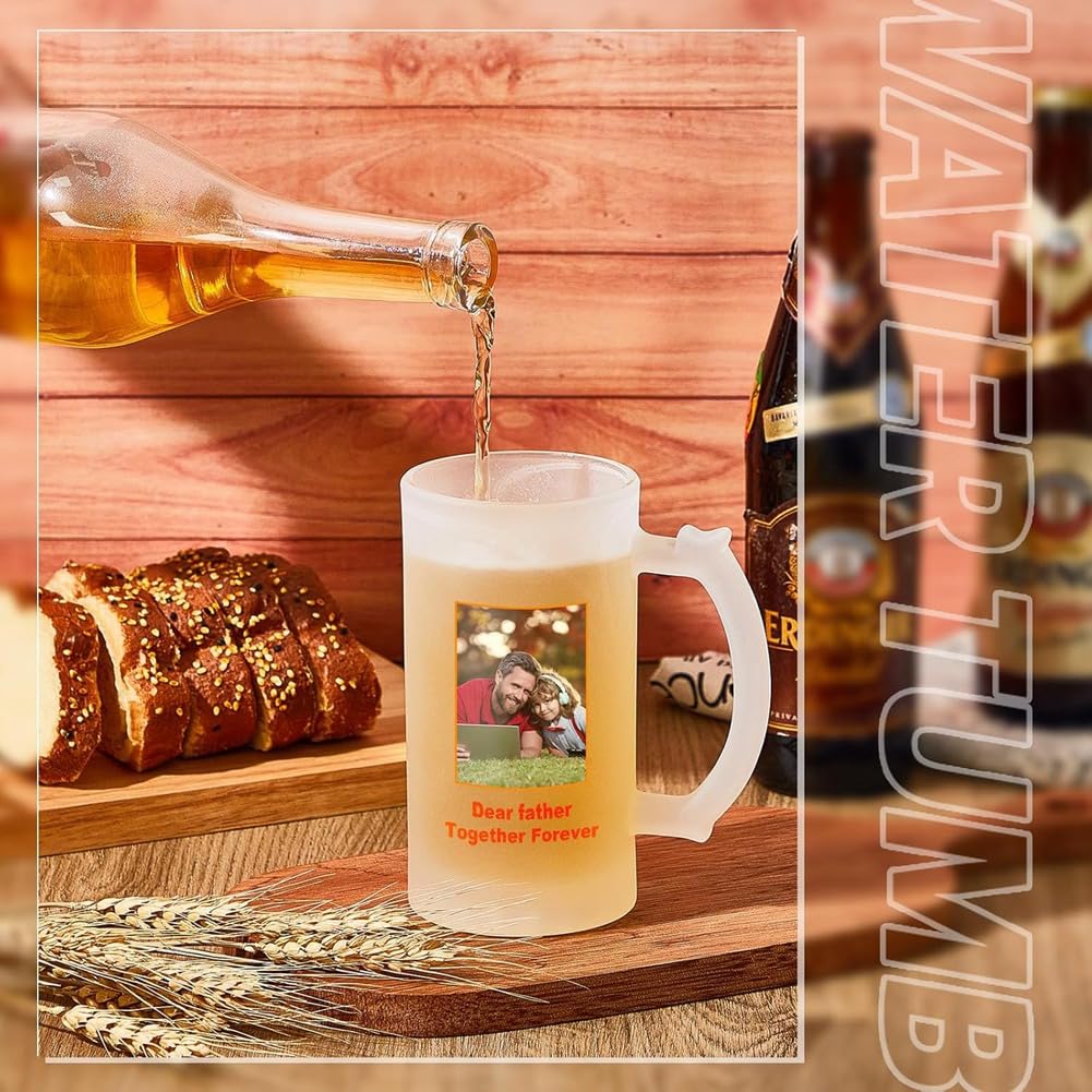 Chope à bière Tazas 2 pièces Sublimation personnalisée pour cadeau para cadeau 40 ml tasses en verre dépoli peuvent ajouter du texte photo