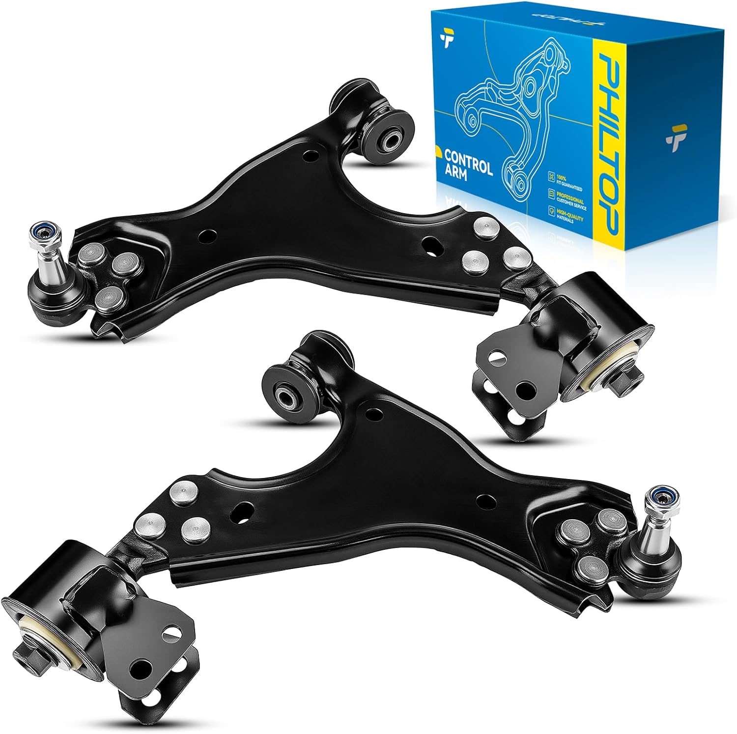 PHILTOP K621231 K621232 2Pcs Front Lower Control Arms w/Ball Joints Fit for Chevy Traverse Buick Enclave GMC Acadia Limited Saturn Outlook