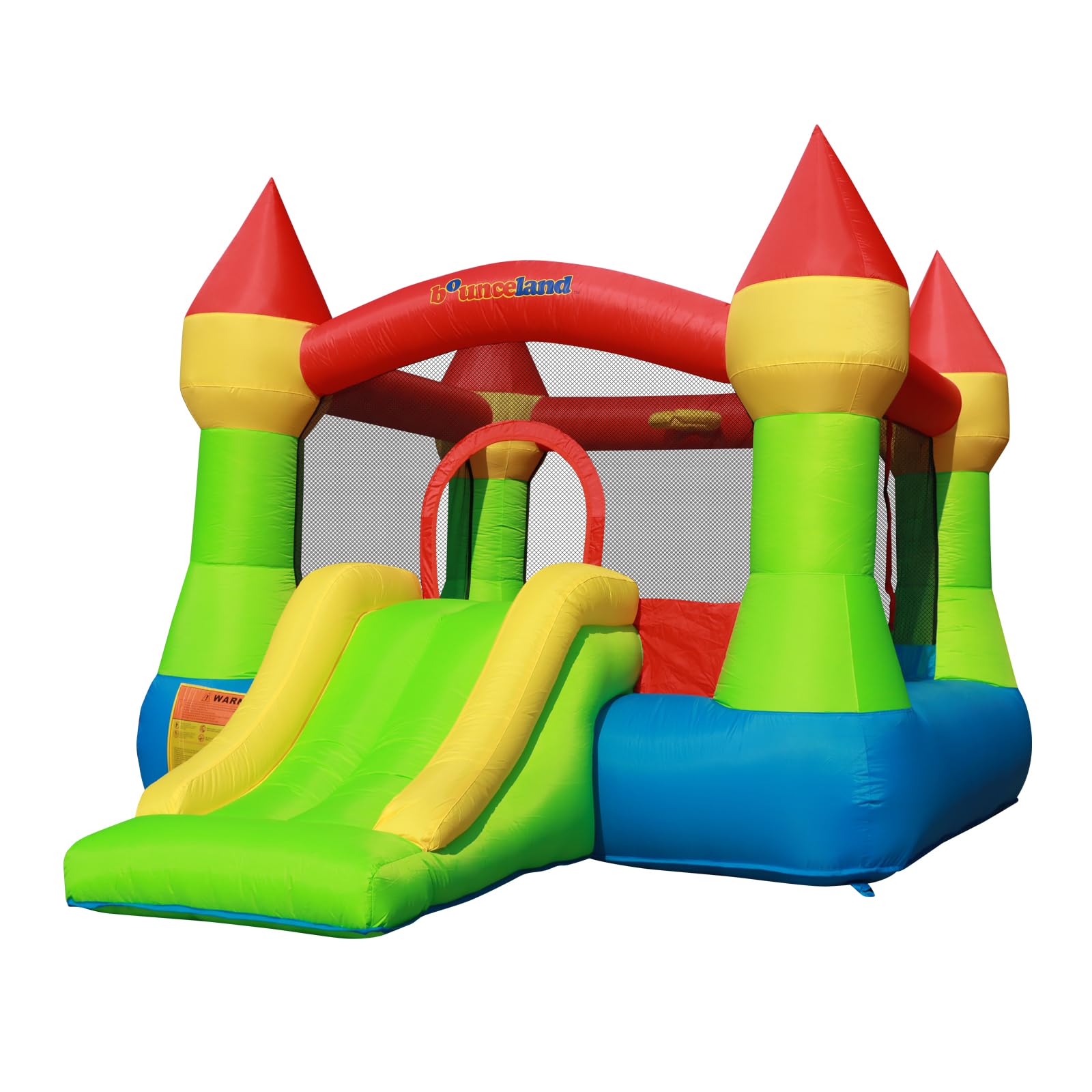 Bounceland Bounce House Castle with Basketball Hoop Inflatable Bouncer, Fun Slide, Safe Entrance Opening, UL Certified Strong Blower Included, 12 ft x 9 ft x 7 ft H