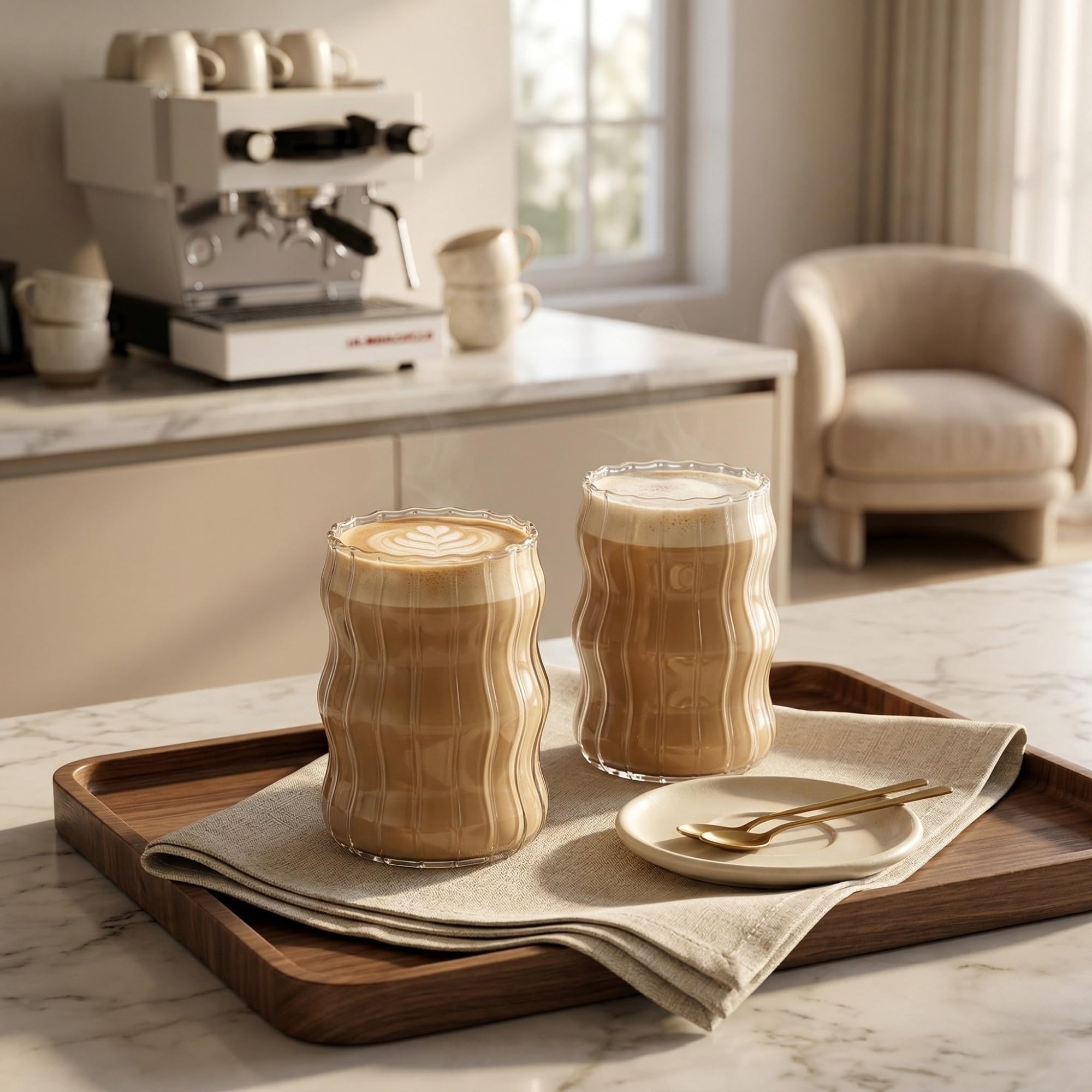 Borosilikat Cam Bardak, 400 Ml Kapasite, Isıya Dayanıklı Yapı, Çift Cidarlı Yalıtım, Ev Ofis Restoran İçin Kullanıma Uygun Borosilikat Cam Çay Kahve Espresso Latte Sunum Bardağı