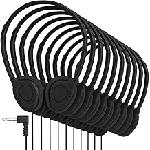Maeline Bulk Headphones with 3.5 mm Headphone Plug - 20 Pack - Black