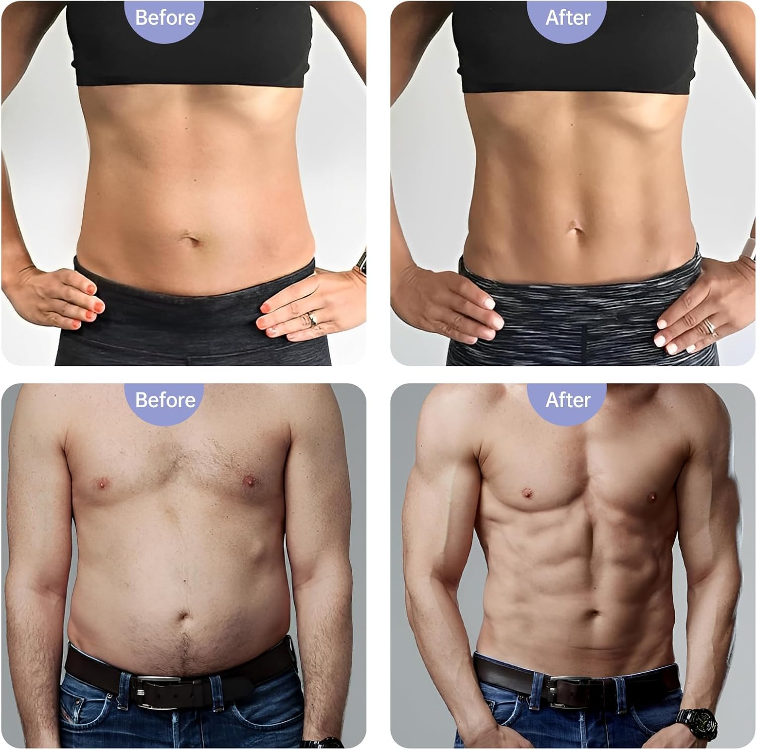 Braload EMS Abs Stimulator Elektrisches Trainingsgerät, Wiederaufladbarer Bauchmuskel-Gürtel mit 10 Gel-Pads, 6 Modi & 15 Intensitätsstufen, Für Bauch/Arme/Beine geeignet (Käfer)