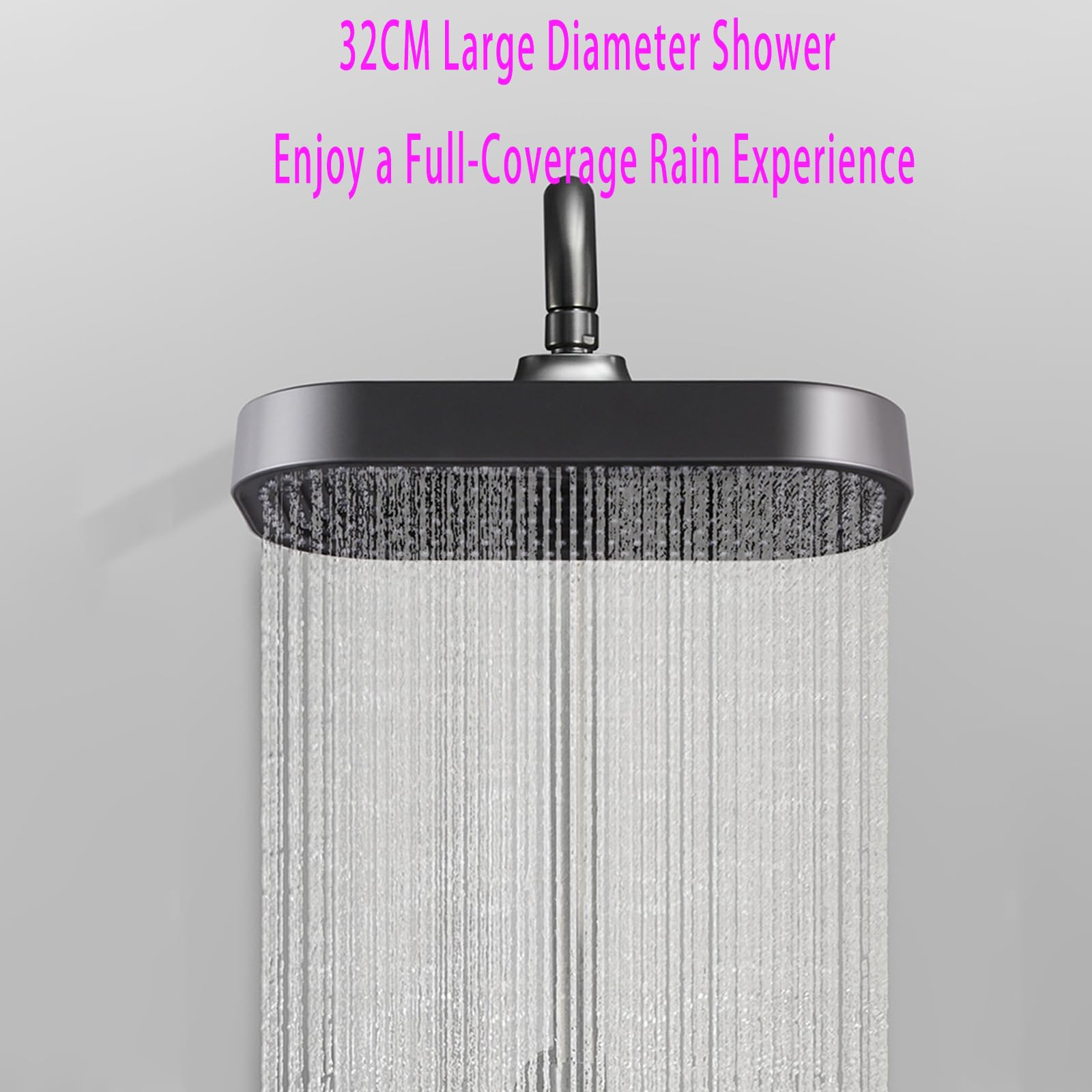 Sistema De Ducha Termostático Con Llave De Piano, Grifo De Ducha De Bañera De Cascada Gris Con Cabezal De Ducha De Lluvia, Ducha De Mano De 3 Modos, Ducha De Bidé