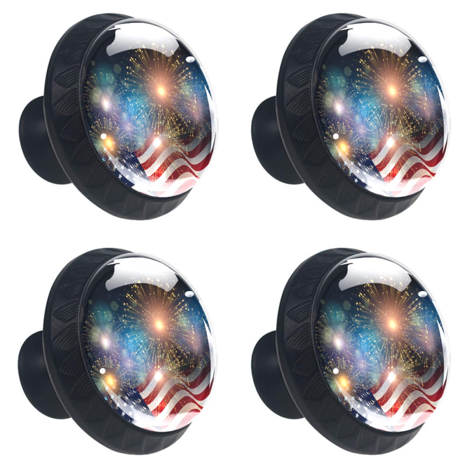Boutons de tiroir feux d'artifice lot de 4 multicolores pour placard et meuble de cuisine