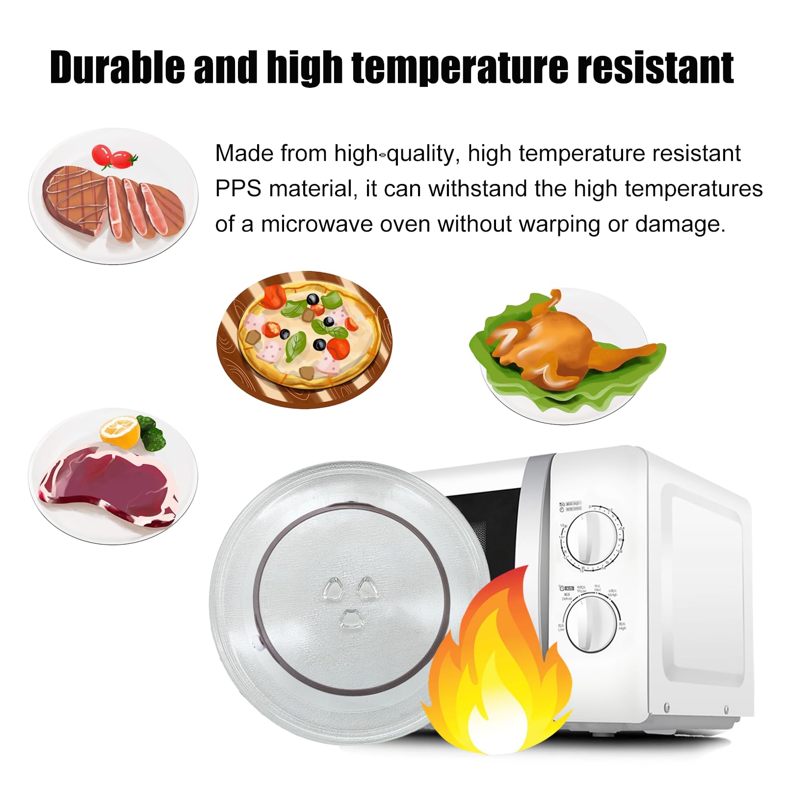 Mikrowellen Drehring 18,9 Cm - Ersatz Für Glasplattenhalterung Aus Hitzebeständigem Material