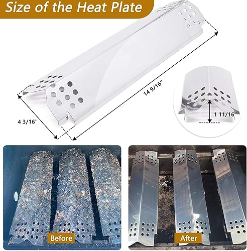 Miniatura 10 de Piezas de repuesto para parrilla Home Depot Nexgrill 720-0830H 720-0783E 720-0888 720-0888N 720-0864 720-0864M, escudos de placa térmica de acero
