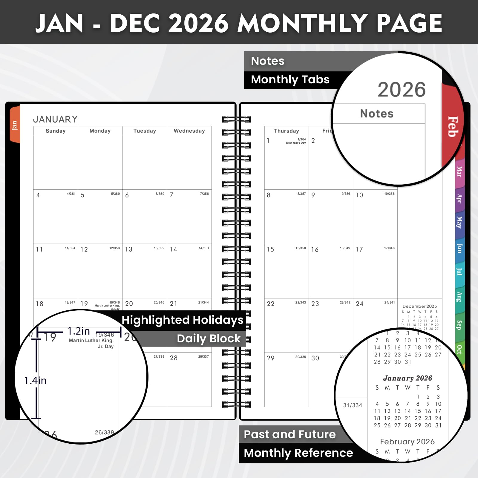 Snapklik.com : 2026 Planner - 2026 Weekly Monthly Planner From Jan ...