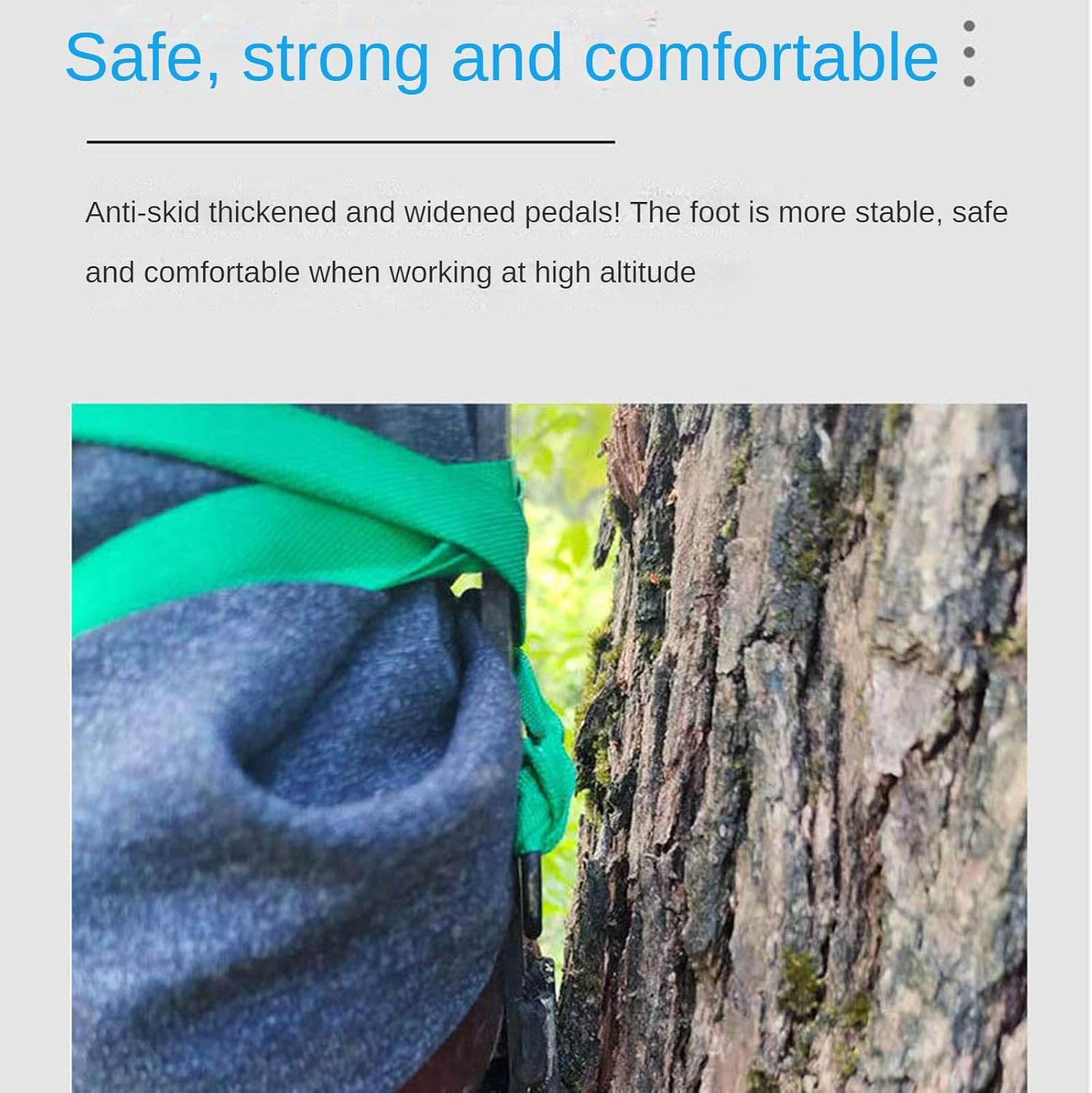 Upright One-Tooth Tree Climbing Tool Set | Thickened Anti-Slip Steel Plate Foot Fasteners | Tension-Resistant Straps & Anti-Slip Gloves | Outdoor Logging, Picking and Climbing Magic Tool