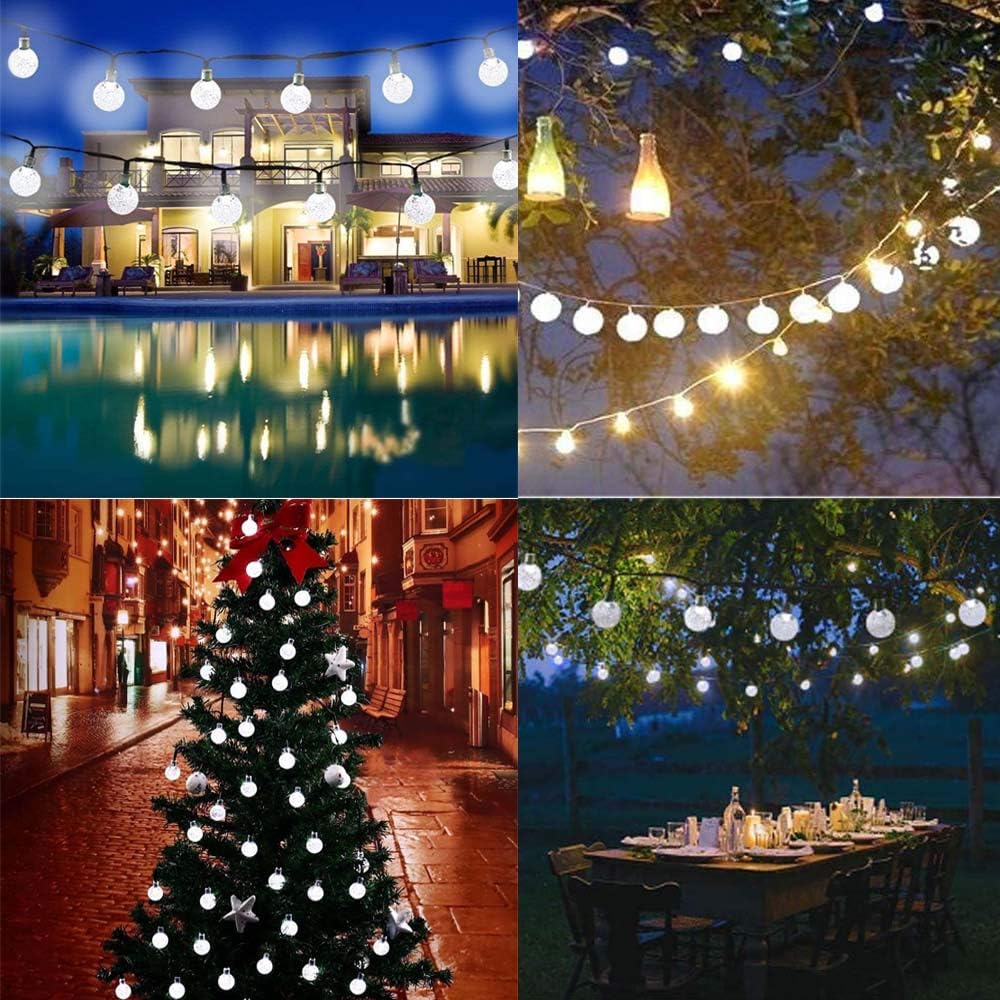 lychee® Solar Powered String Light 55ft 17m 100 LED Solar Fairy Light String for Garden,Outdoor,Home,Christmas Party (17m 100Leds, Warm White)