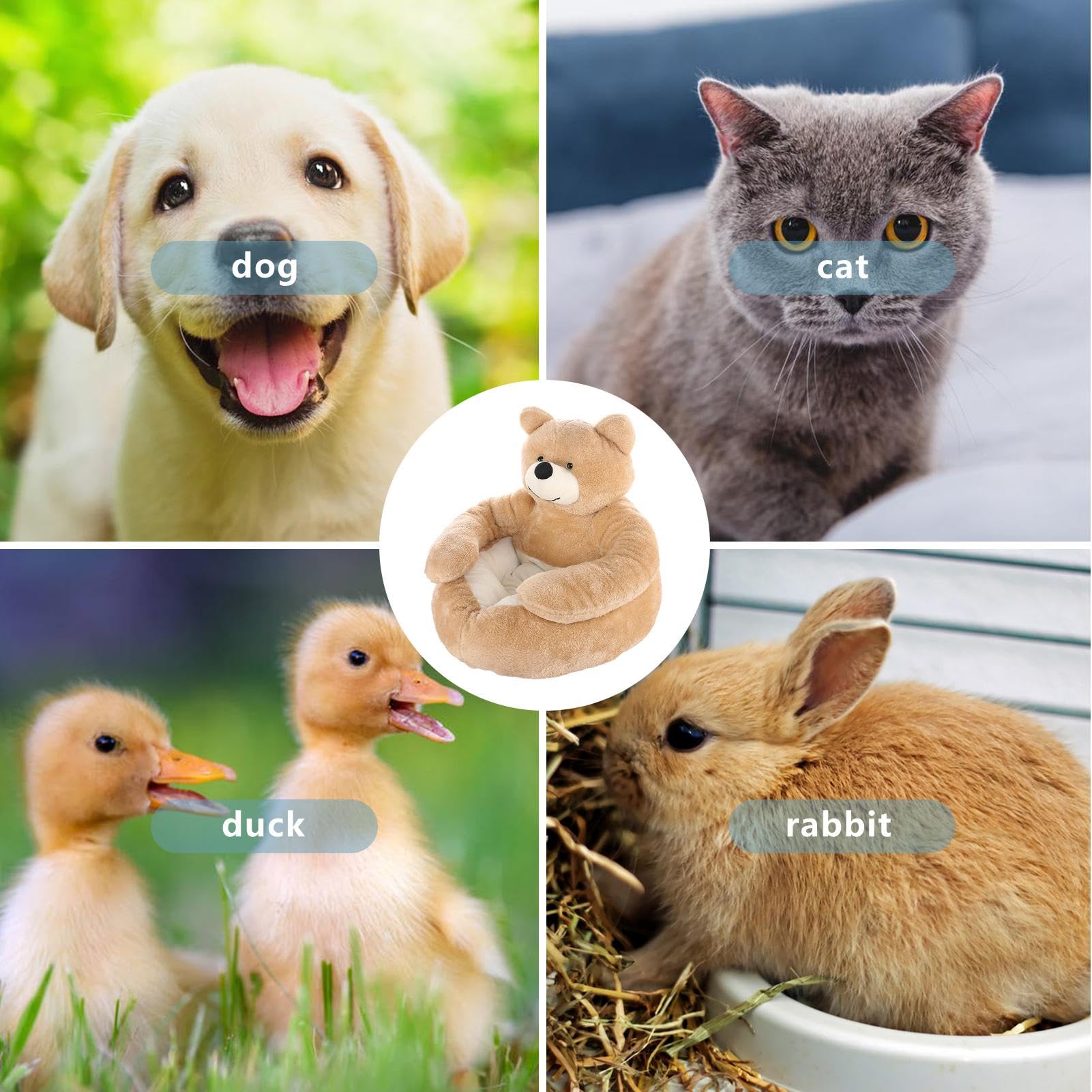 Cama De Mascotas De Peluche Para Perros - Cama Para Perro Bear Hug, Cama De Mascotas Super Suave, Linda Alfombra De Dormir Para Gato Y Oso | Cama De Jaula Para Perros En P