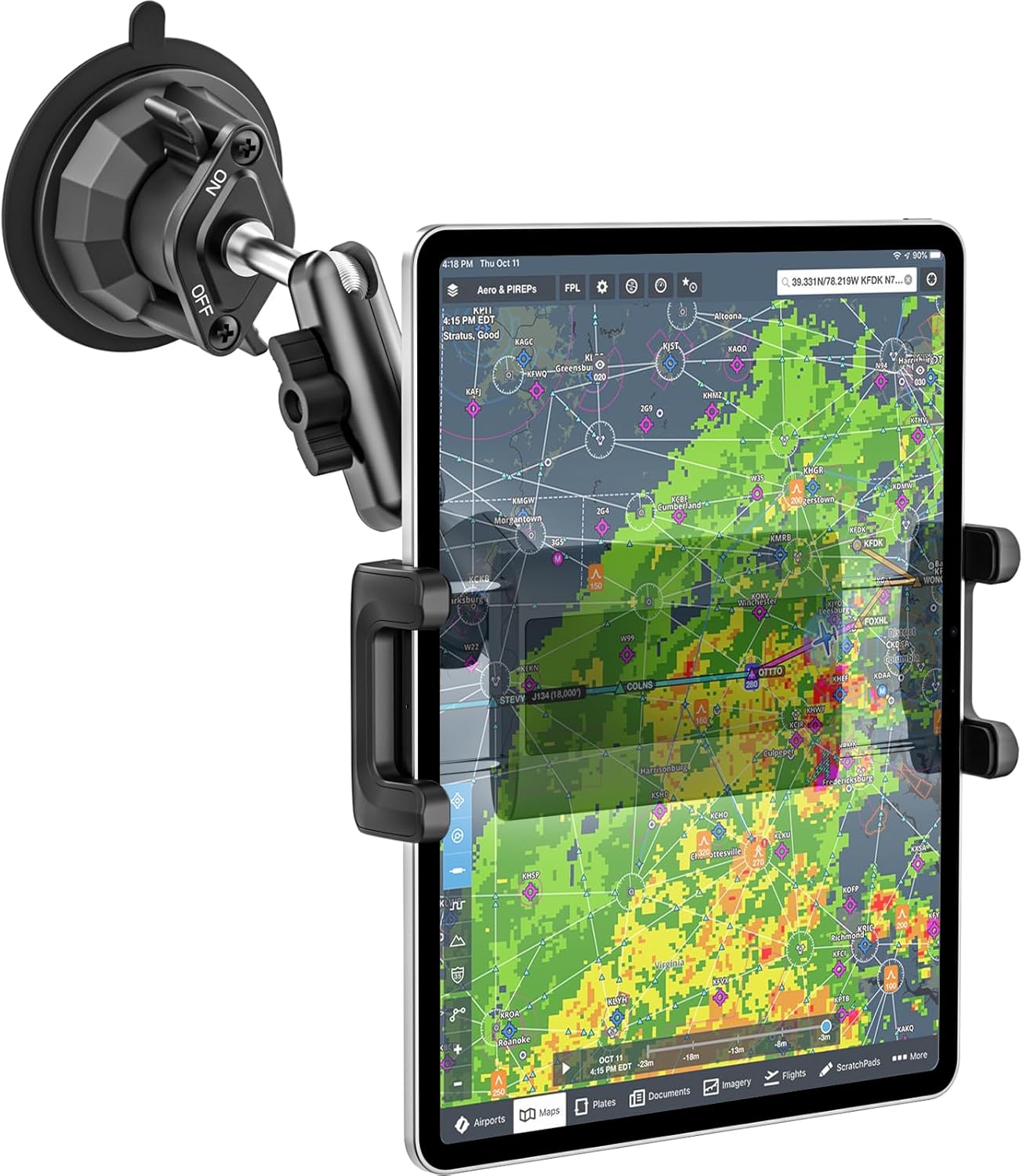 Pilots Tablet Mount, [Upgraded Suction Cup] Tablet Holder for Airplane Pilot, 360° Rotation Metal Arm Aviation Window Cradle for iPad mini Air, iPad Pro 12.9, Galaxy tab, iPhone, 4-13" Devices