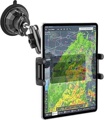 Pilots Tablet Mount, [Upgraded Suction Cup] Tablet Holder for Airplane Pilot, 360 Rotation Metal Arm Aviation Window Cradle for iPad mini Air, iPad Pro 12.9, Galaxy tab, iPhone, 4-13" Devices