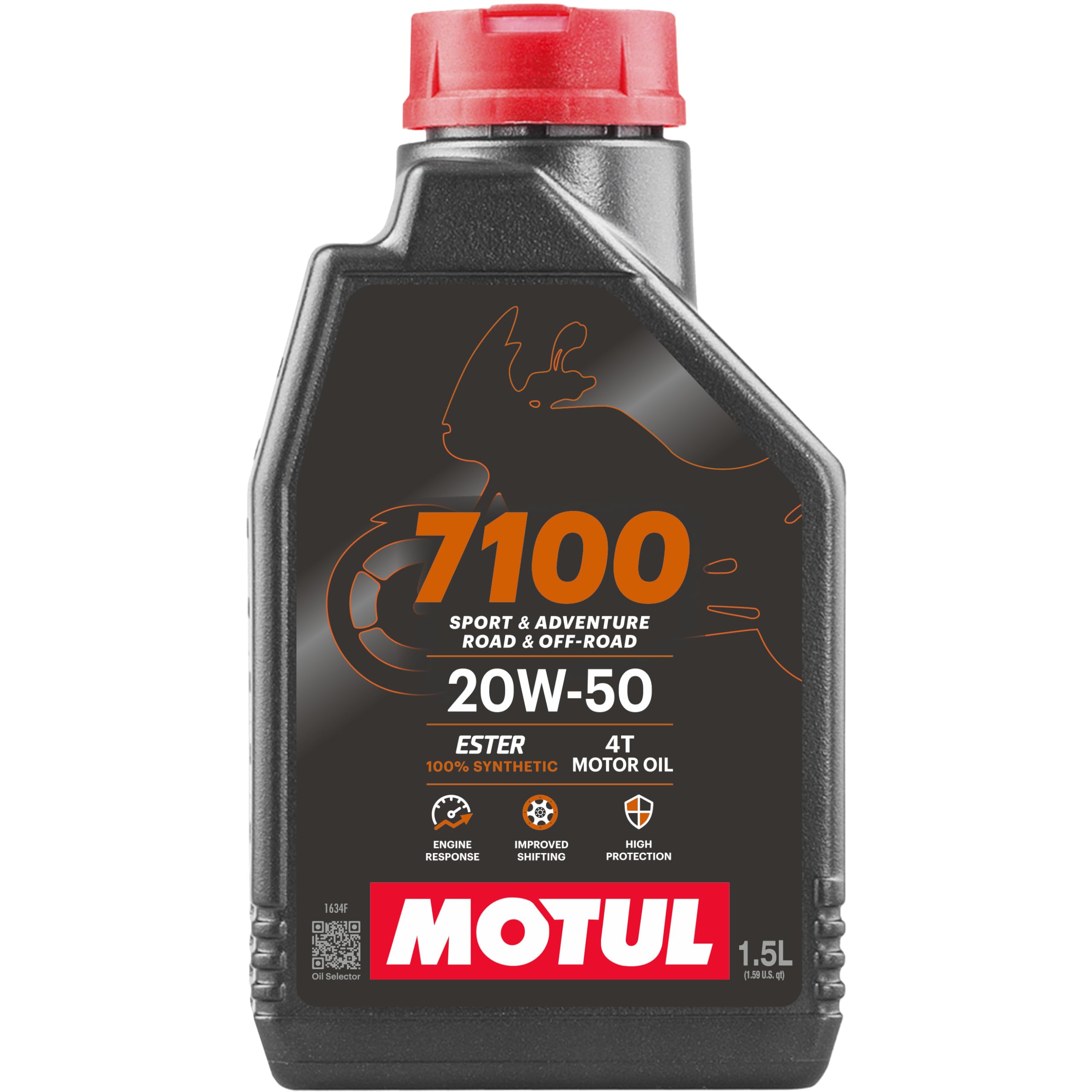 Motul7100 4T 20W-50 API SN Fully Synthetic Petrol Engine Oil for Bikes (1.5 L)