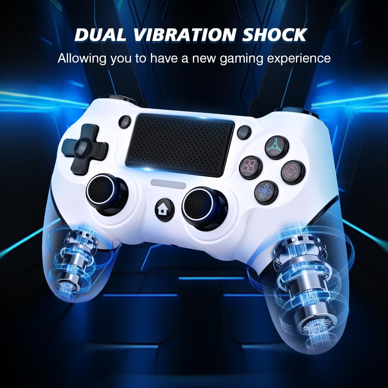 Amazon.com: EasEasy Wireless Controller Compatible for PS4, Dual Vibration  P4 Controller with 1000mAh Battery & 6-axis Gyro Sensor for P4/Pro/Slim/PC Remote  Controller with Cute Thumb Grip Caps : Video Games