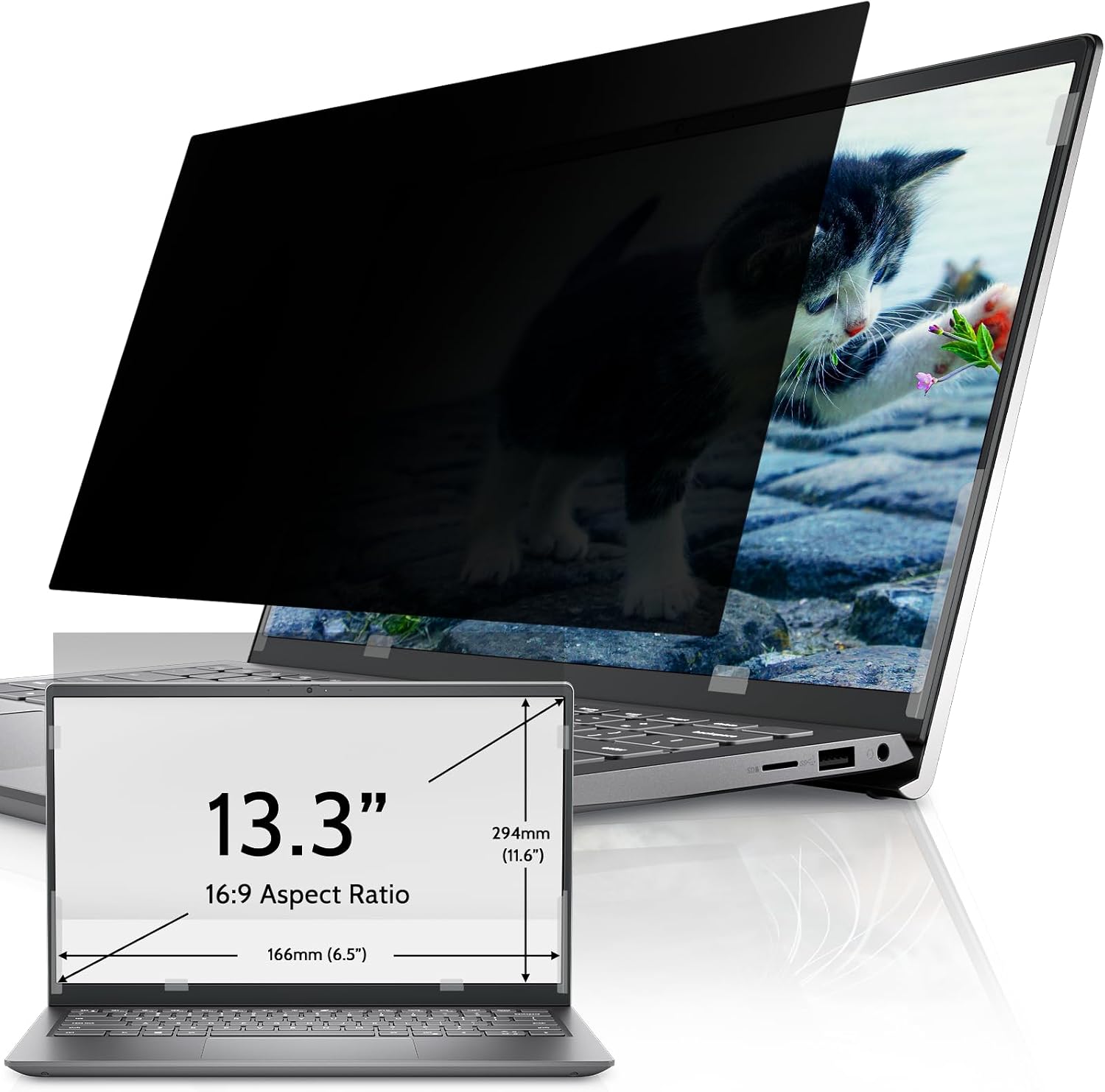 Produktbild von SenseAGE Laptop Sichtschutzfolie 13,3 Zoll – Privacy Filter, Abnehmbar, Blaulichtschutz