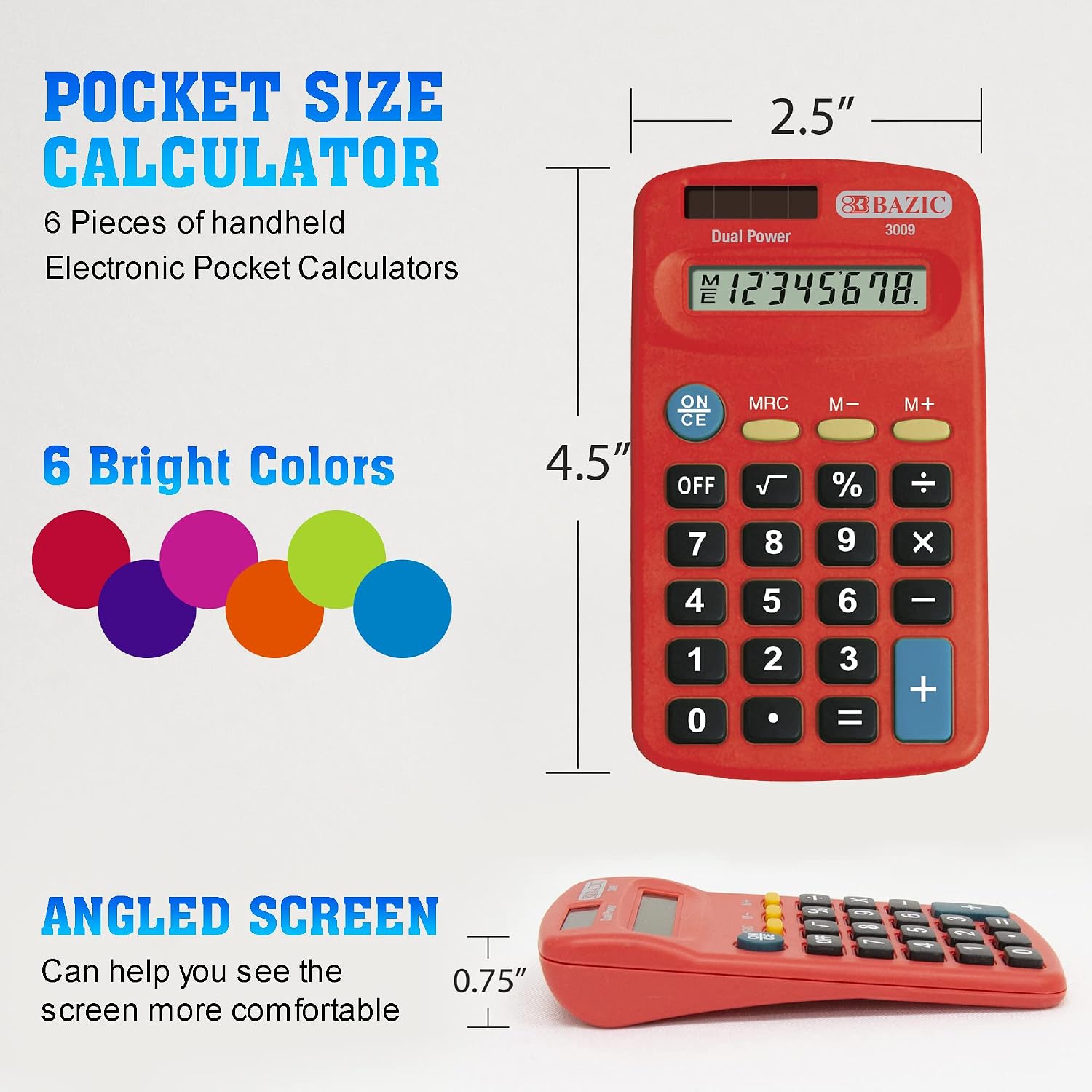 Rеvіеw Dіѕсоunt BAZIC 8-Digit Dual Power Calculator Pocket Size, Solar Powered & Battery, LCD Display, Mini Small Standard Function Electronics Calculators, 24-Pack