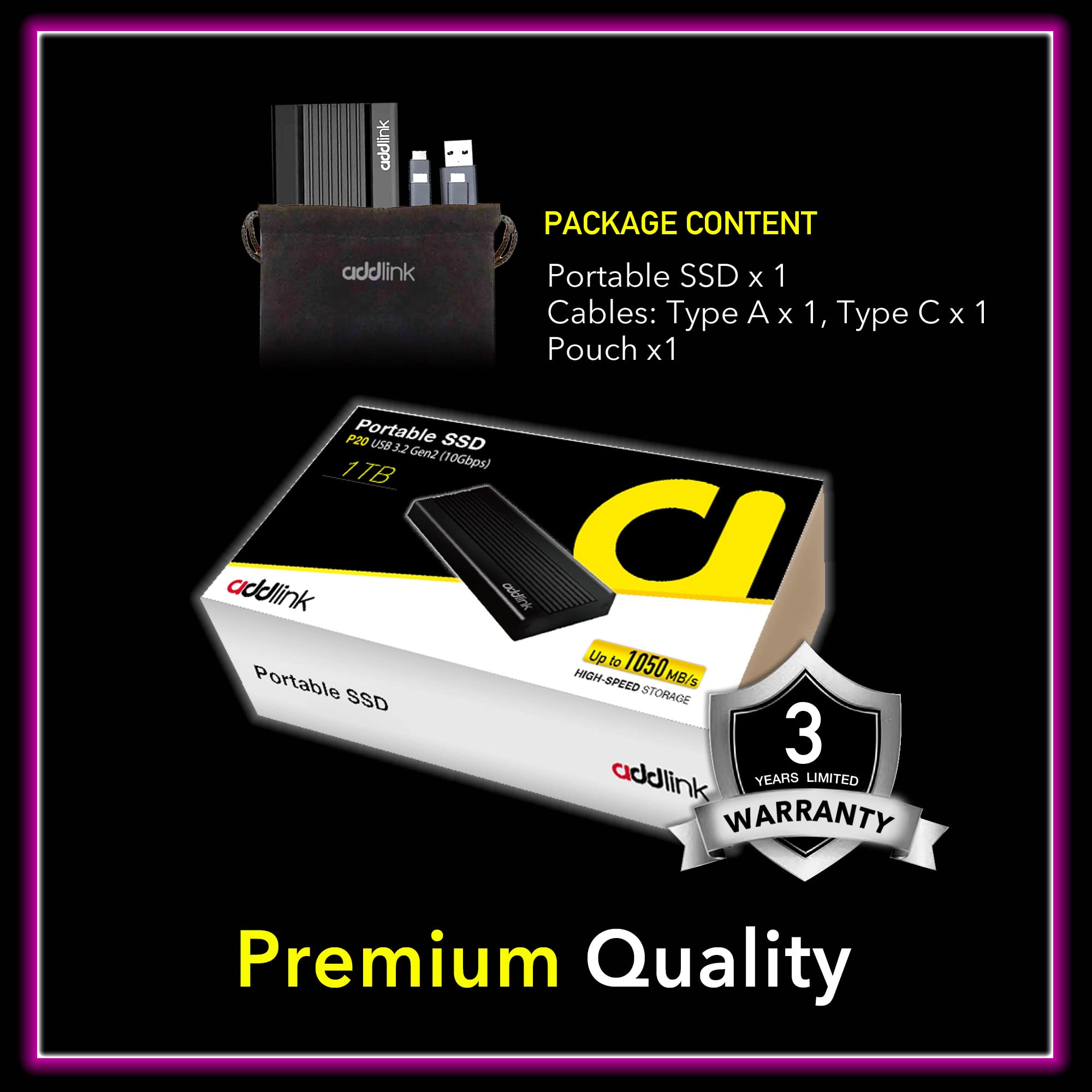 Addlink External Portable Ssd 1tb P20 Usb Gen2 Desertcart