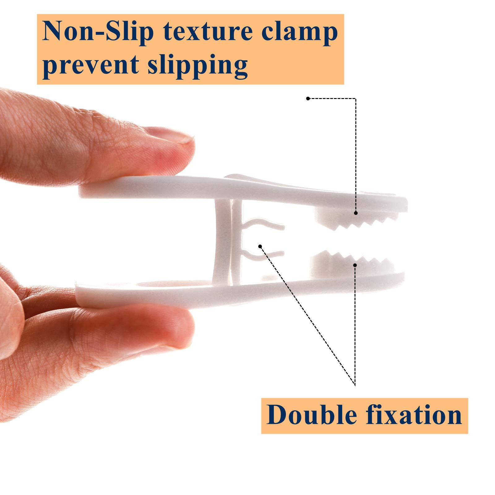 Yopay 50 Stück Kleiderbügel Clips für Kleiderbügel, Mehrzweck Klemmen, einfach auf Kleidung Hosen Kleiderbügel, Kunststoff-Fingerclips für Zuhause, Büro, Reisen, weiß